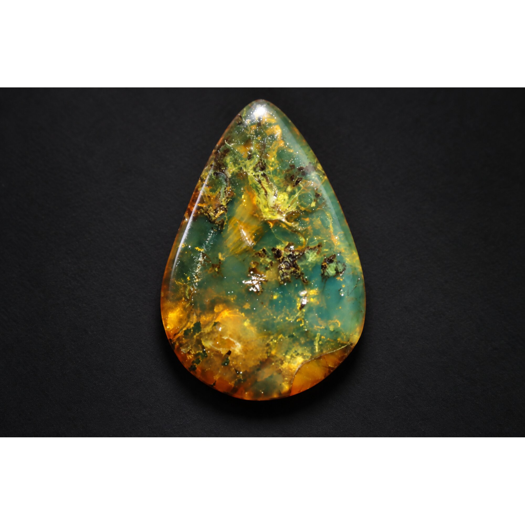 Authentic green blue polished Dominican amber 1.4g – photo 5