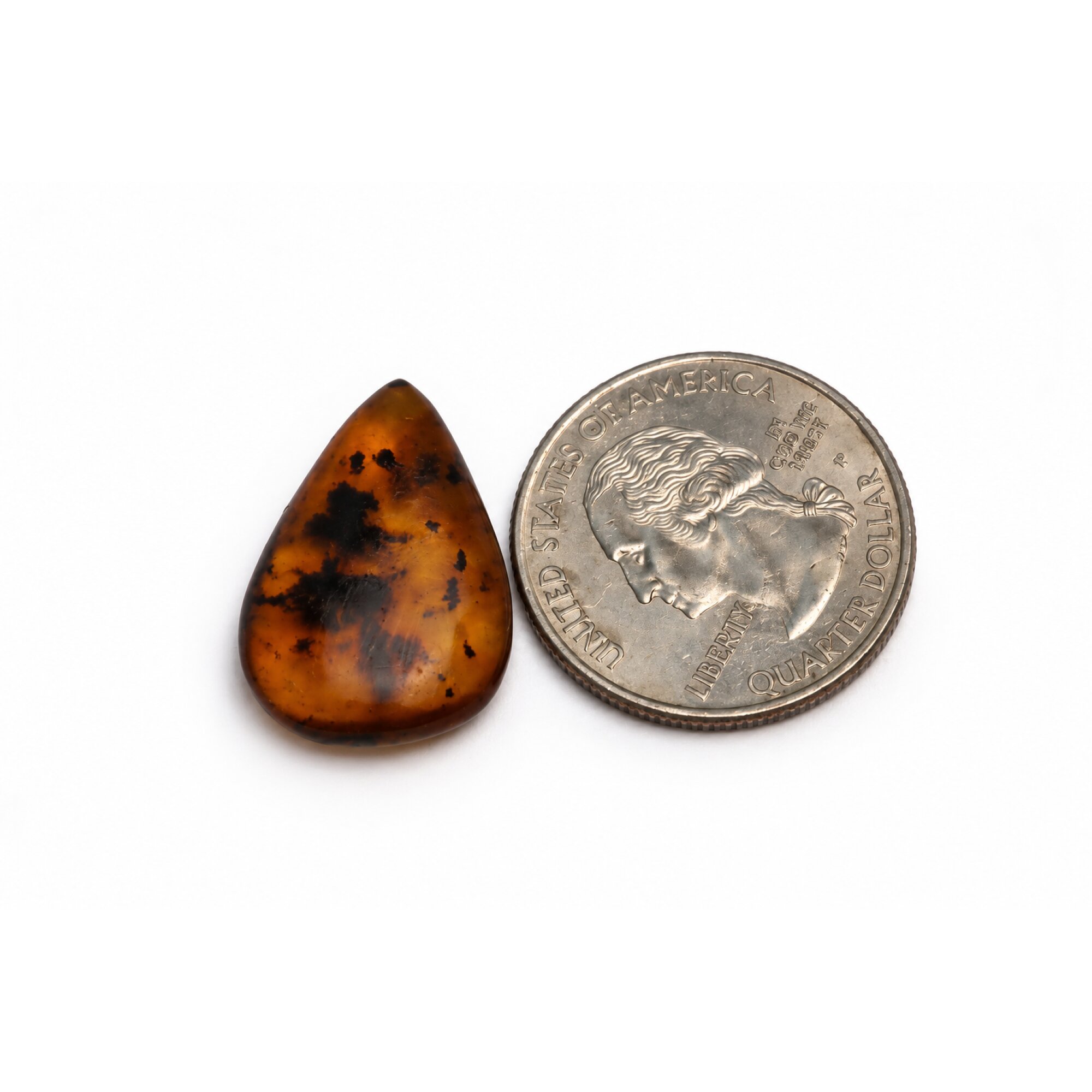Untreated green orange polished Dominican amber 1.2g – photo 3
