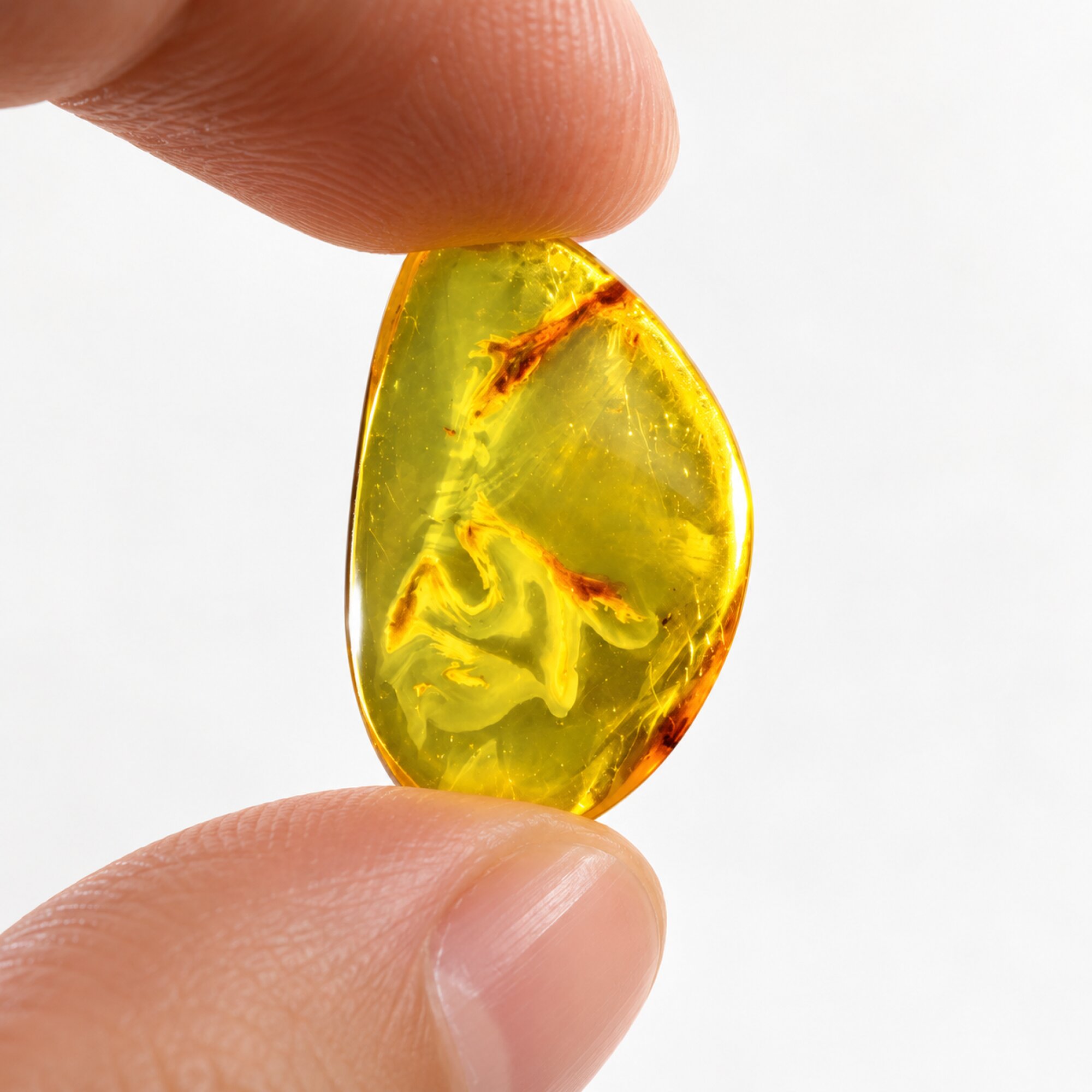 Natural orange yellow polished Dominican amber 1g – photo 3