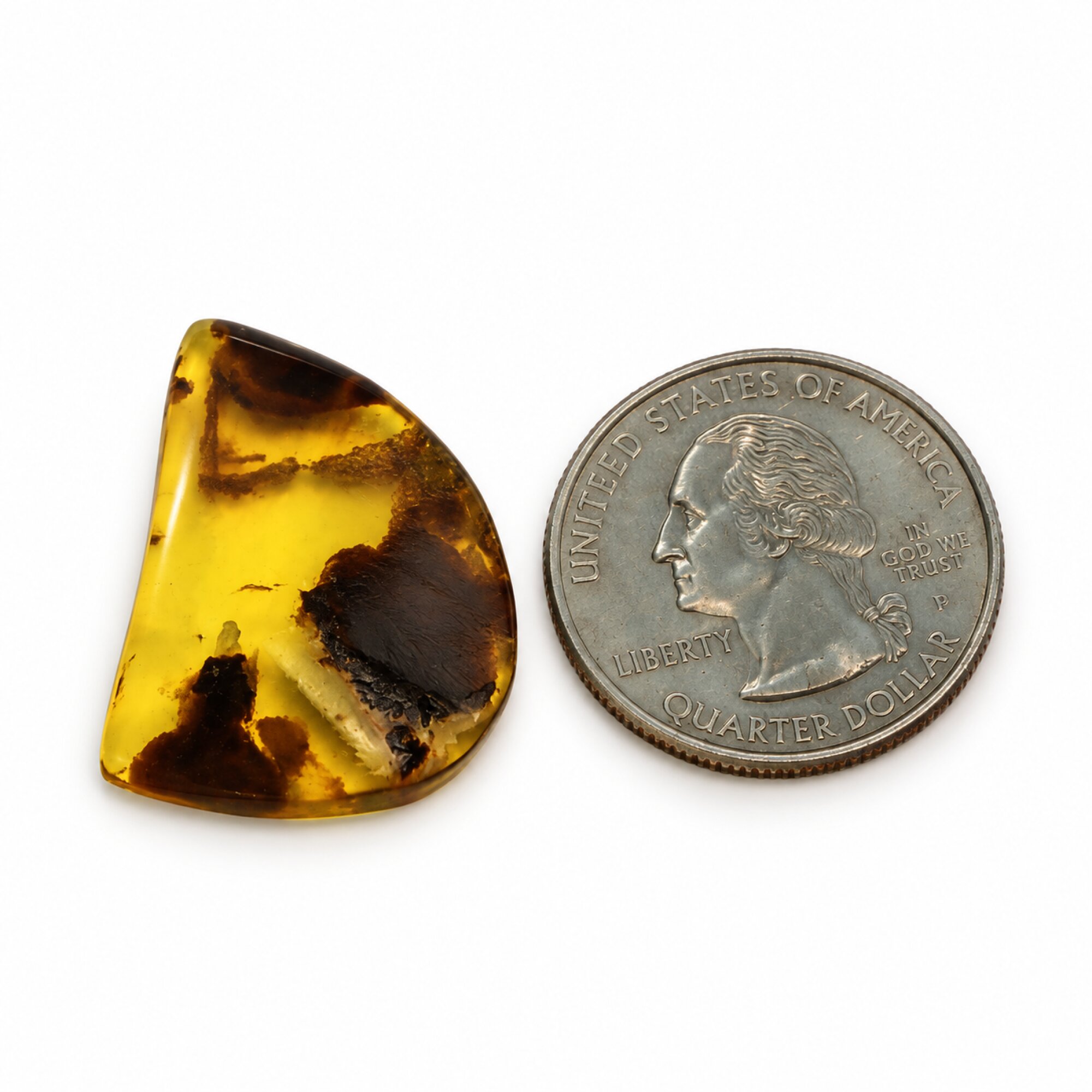 Handmade blue yellow polished Dominican amber 1.3g – photo 3