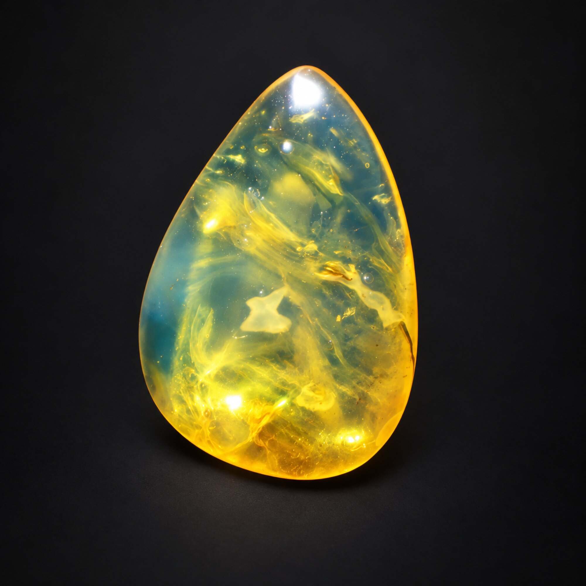 Pure natural blue yellow polished Dominican amber 1g – photo 4