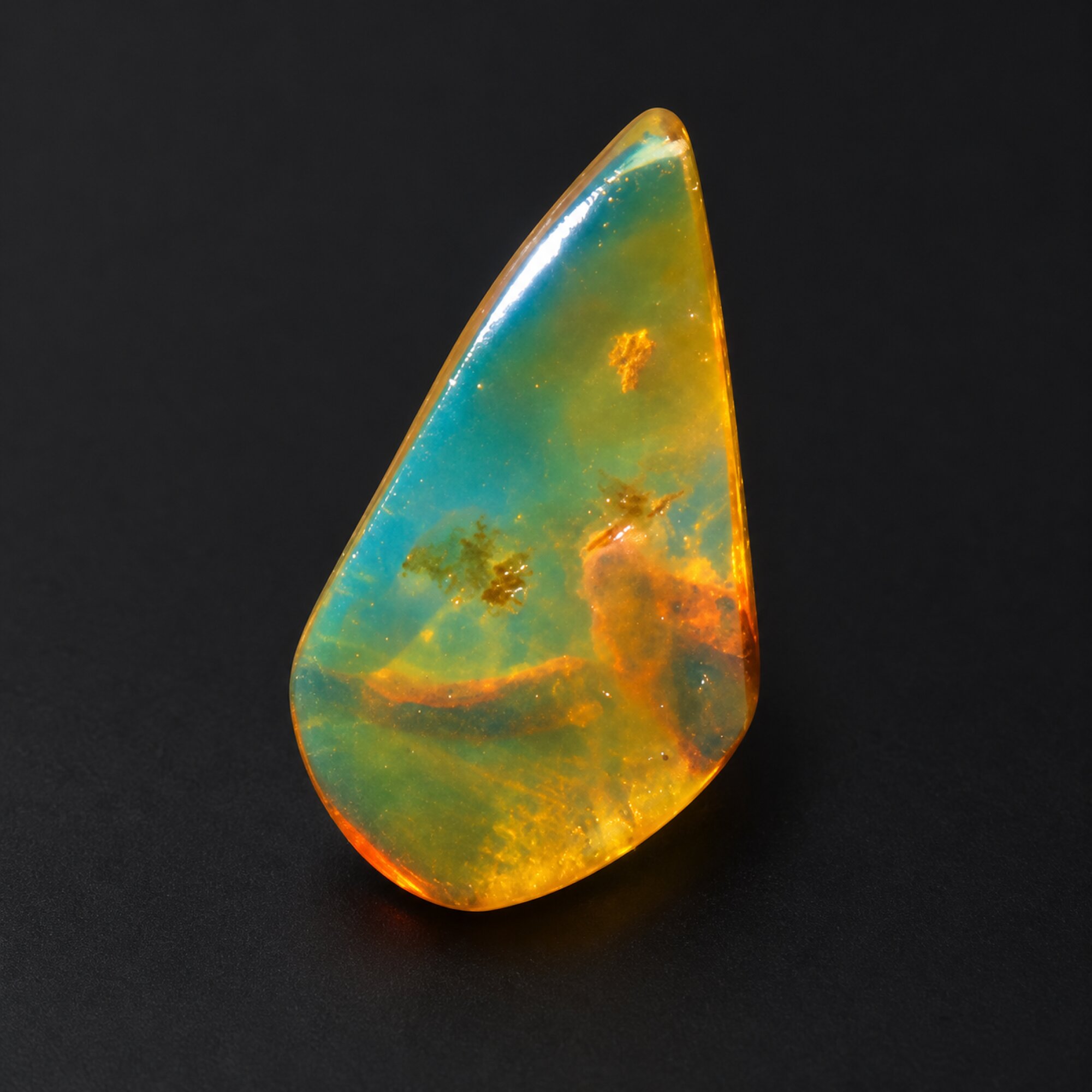 Pure natural blue yellow polished Dominican amber – photo 5