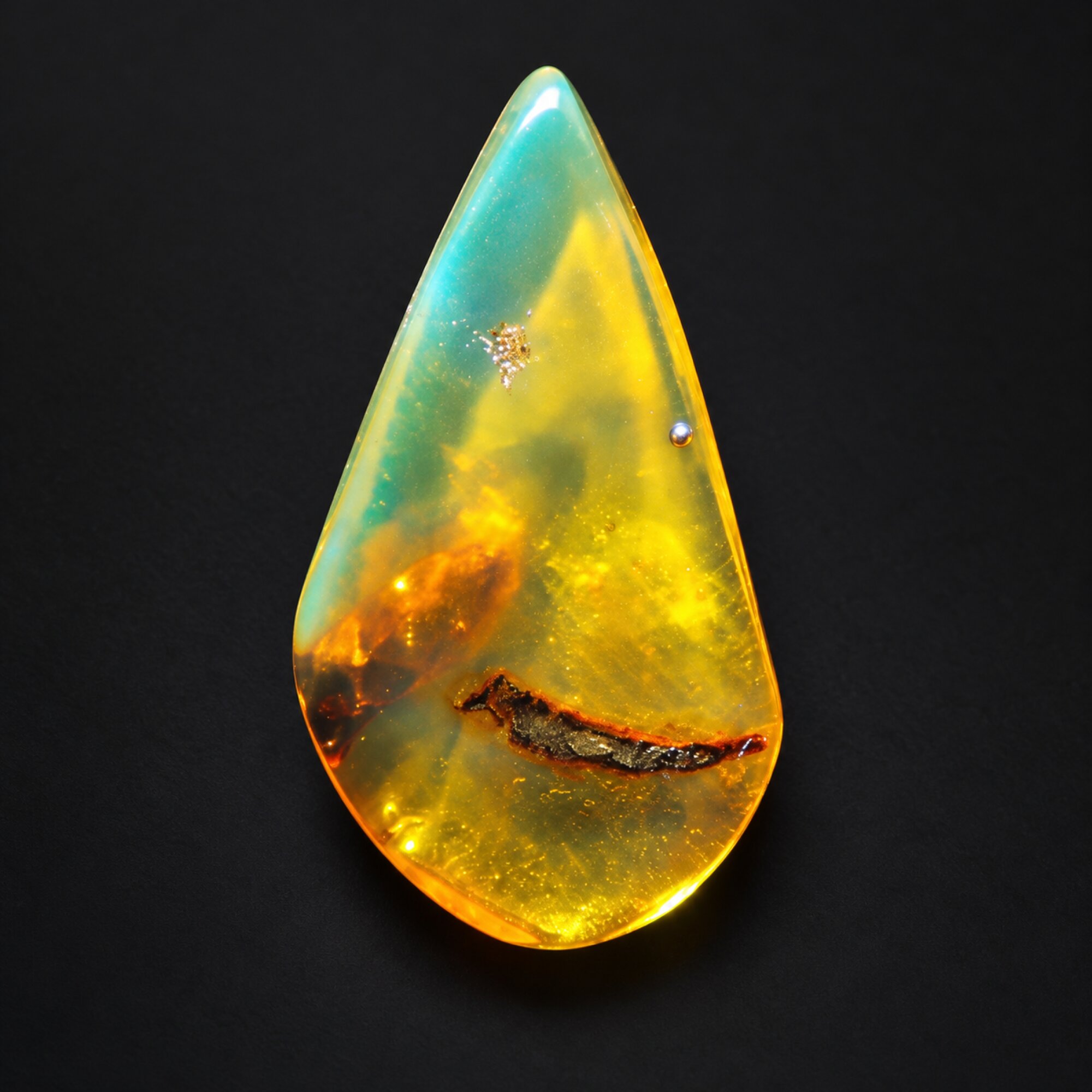 Pure natural blue yellow polished Dominican amber – photo 9