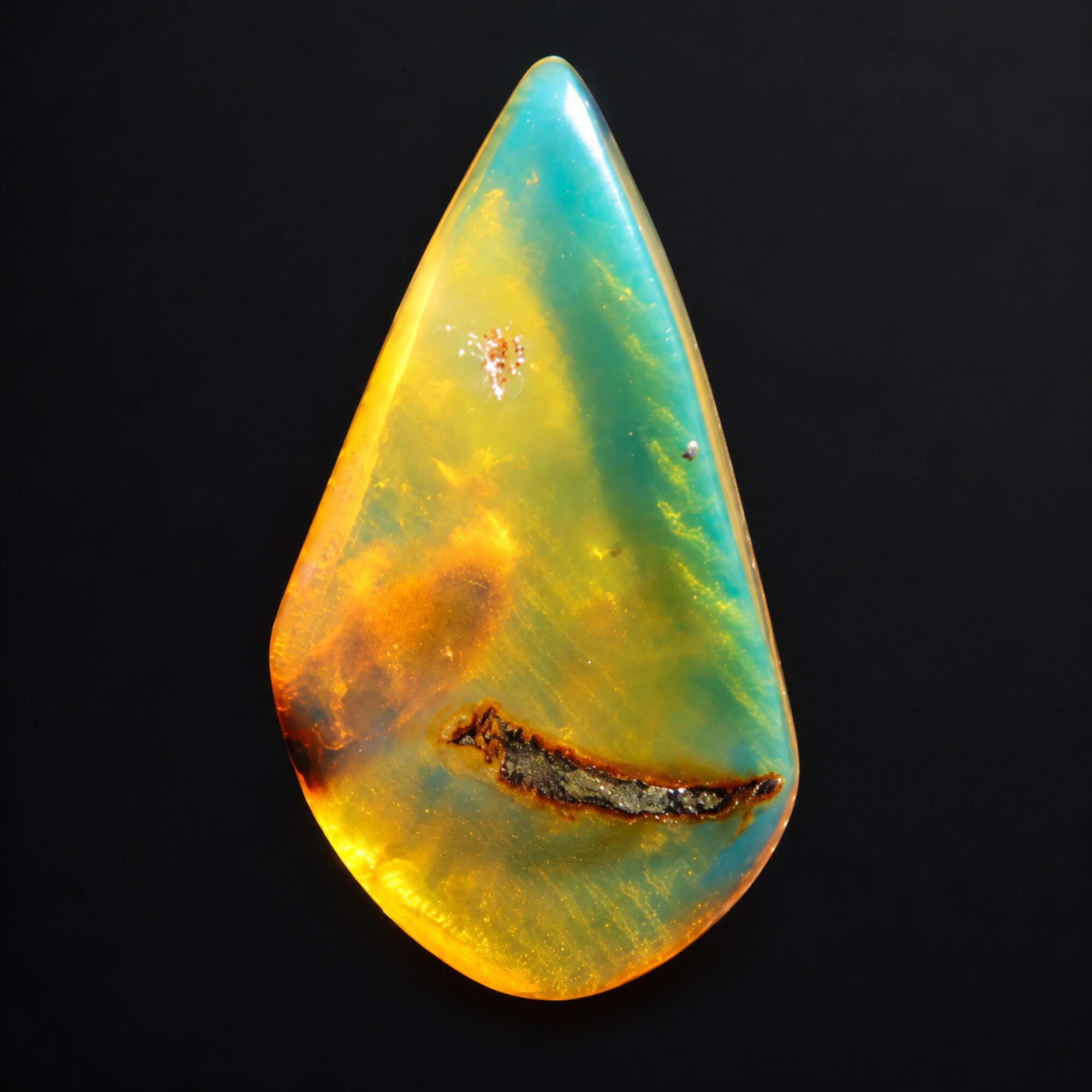 Pure natural blue yellow polished Dominican amber – photo 10