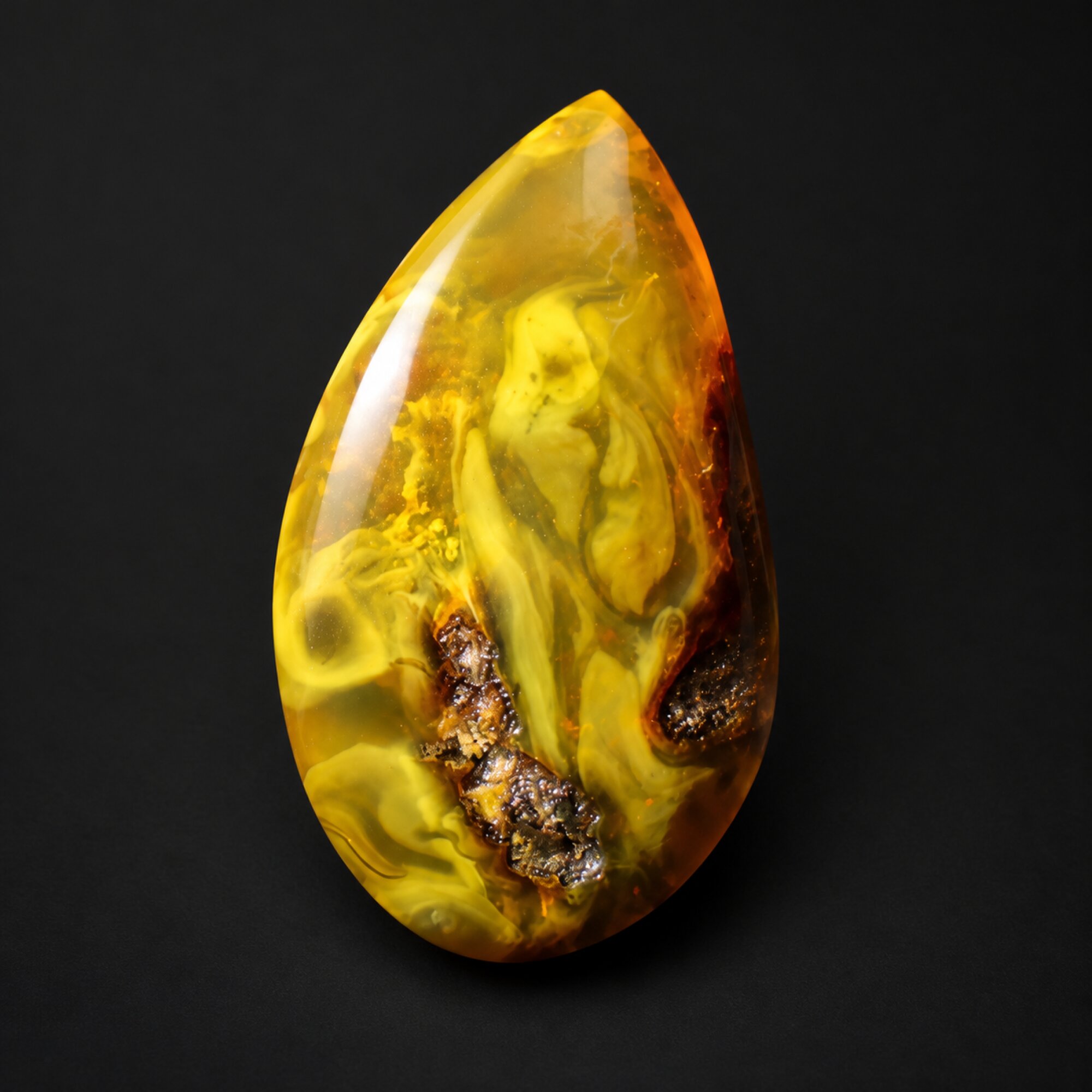 Natural orange yellow polished Dominican amber – photo 6