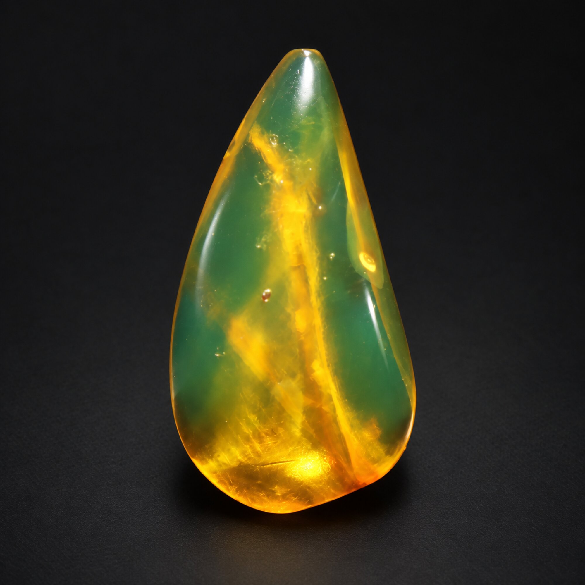 Natural orange green polished Dominican amber – photo 2