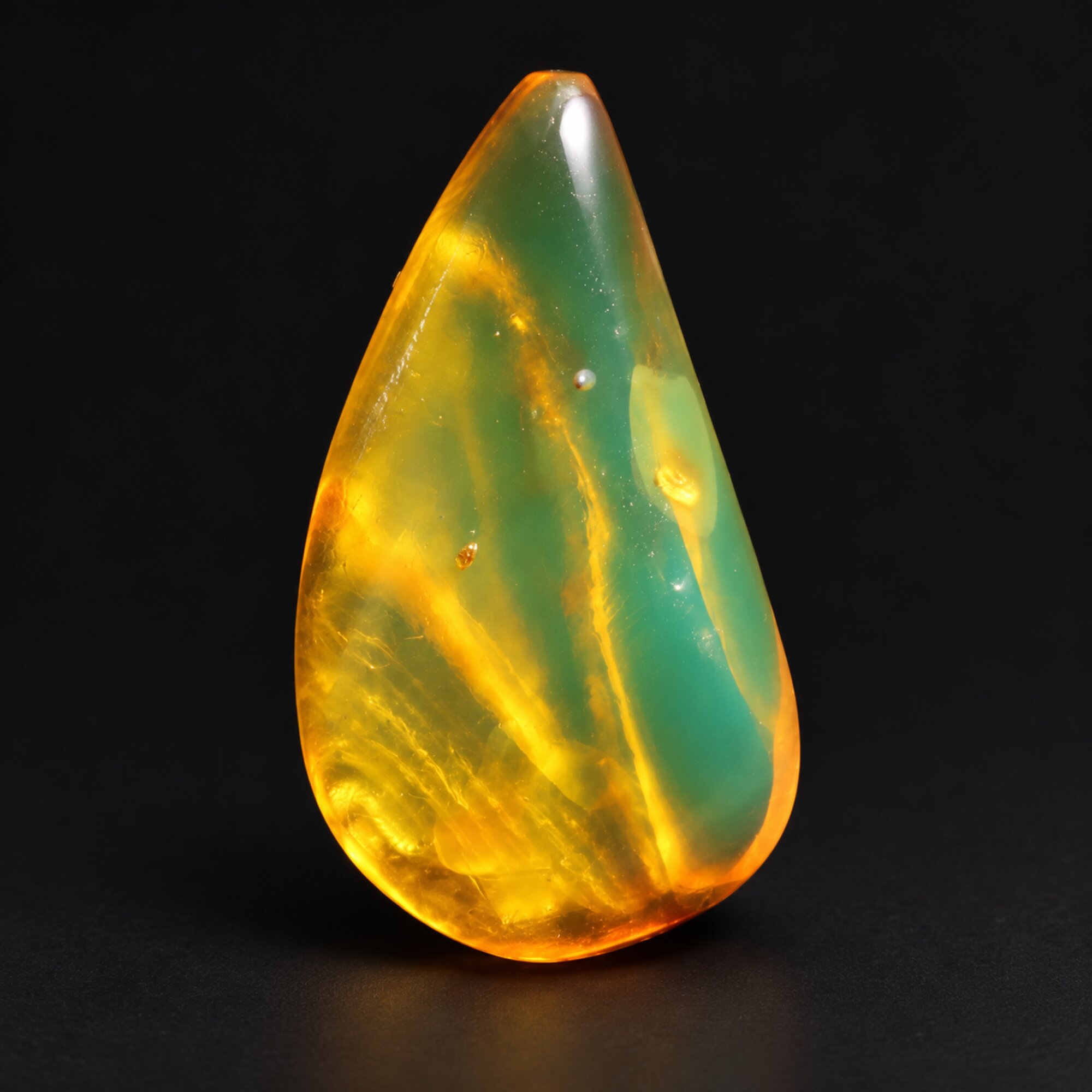 Natural orange green polished Dominican amber – photo 4
