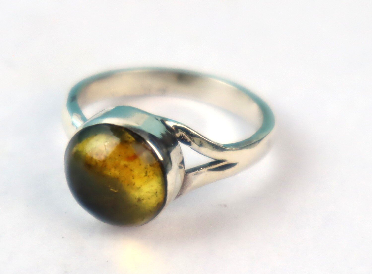 Lovely Natural Clear Sky Blue Amber .925 Sterling Silver Ring #6 free resizing – photo 9