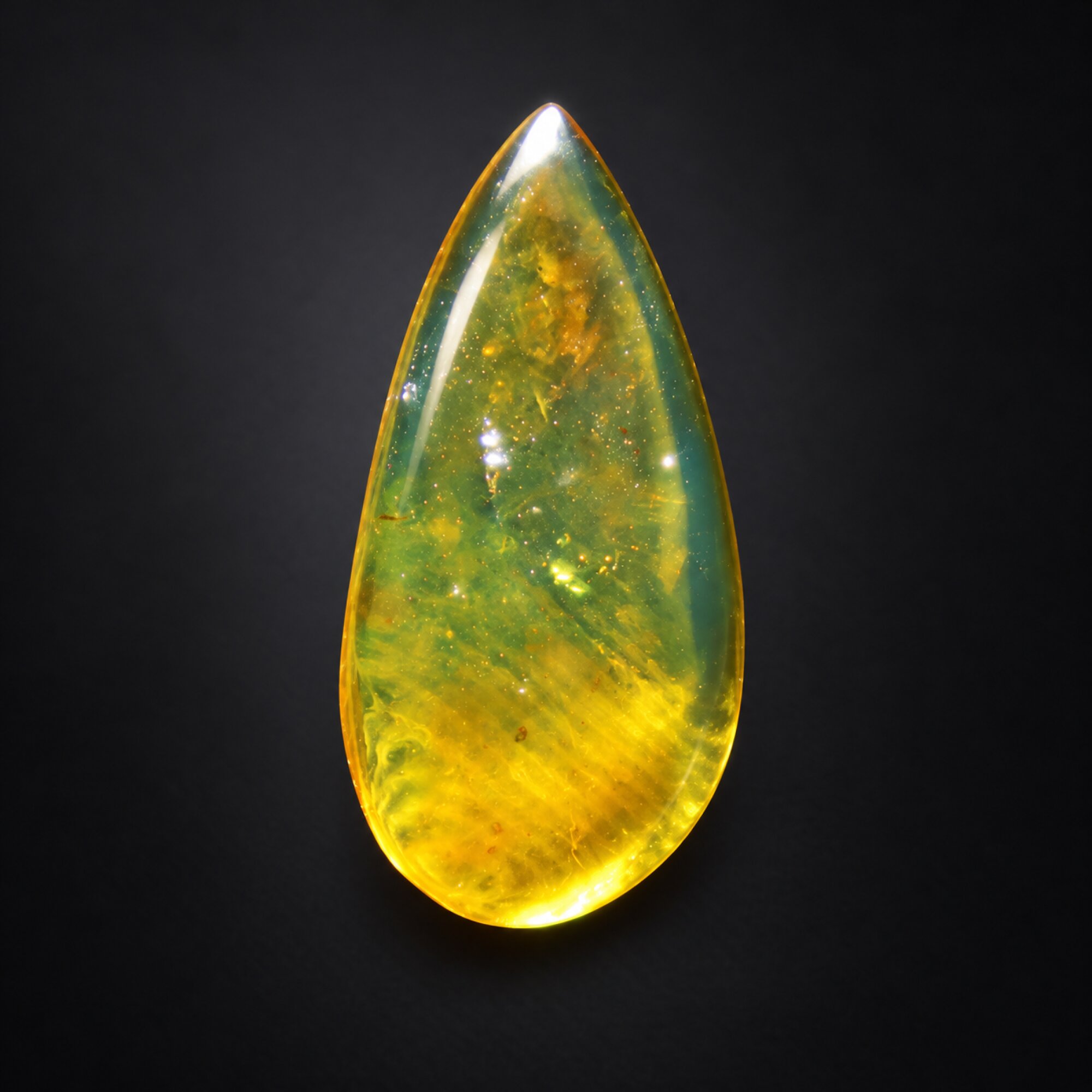Natural orange green polished Dominican amber – photo 3