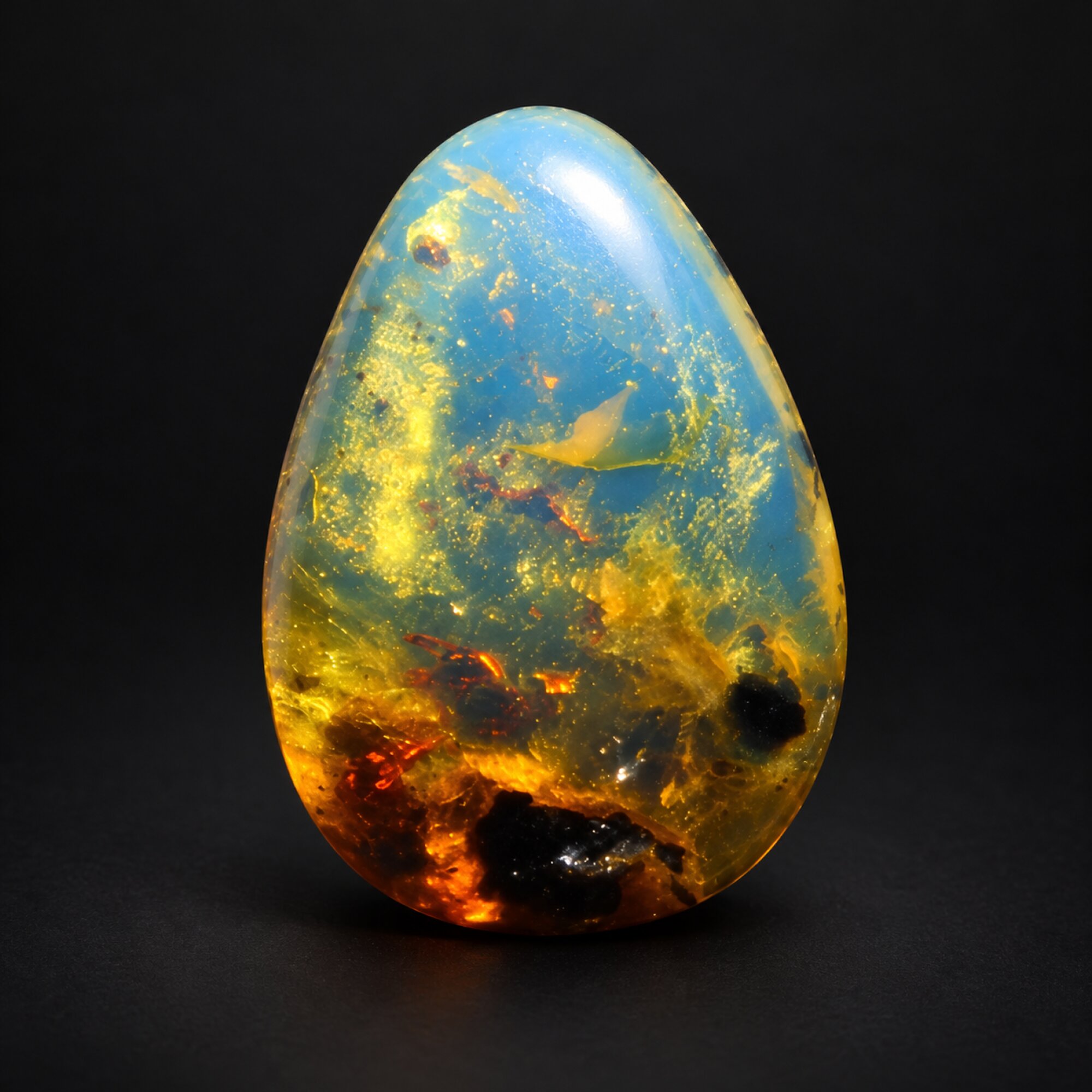 Natural orange blue polished Dominican amber – photo 2