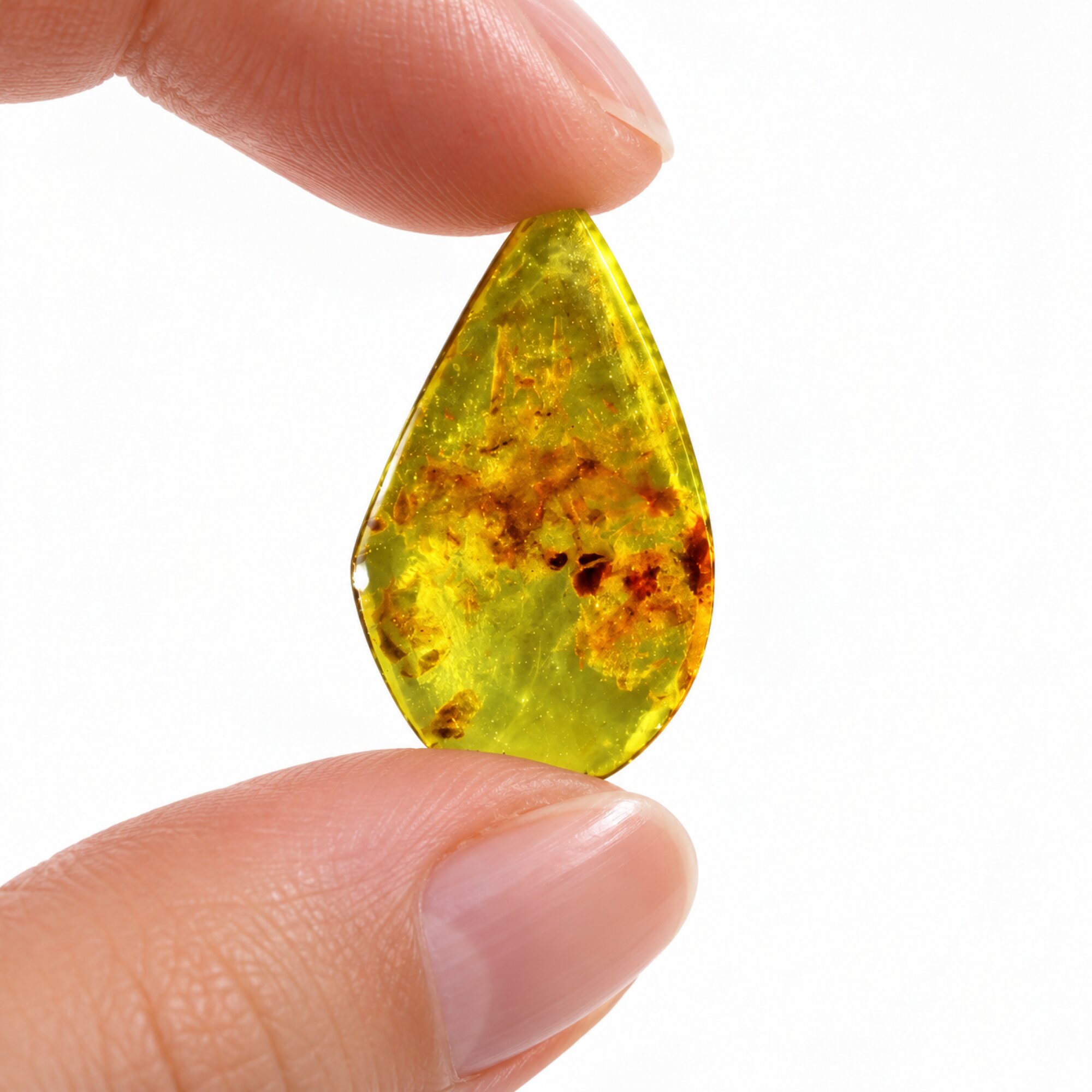 Natural yellow blue polished Dominican amber – photo 3