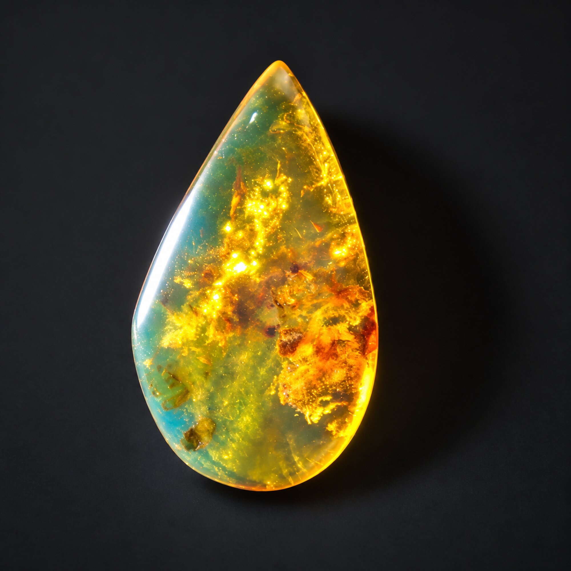 Natural yellow blue polished Dominican amber – photo 7