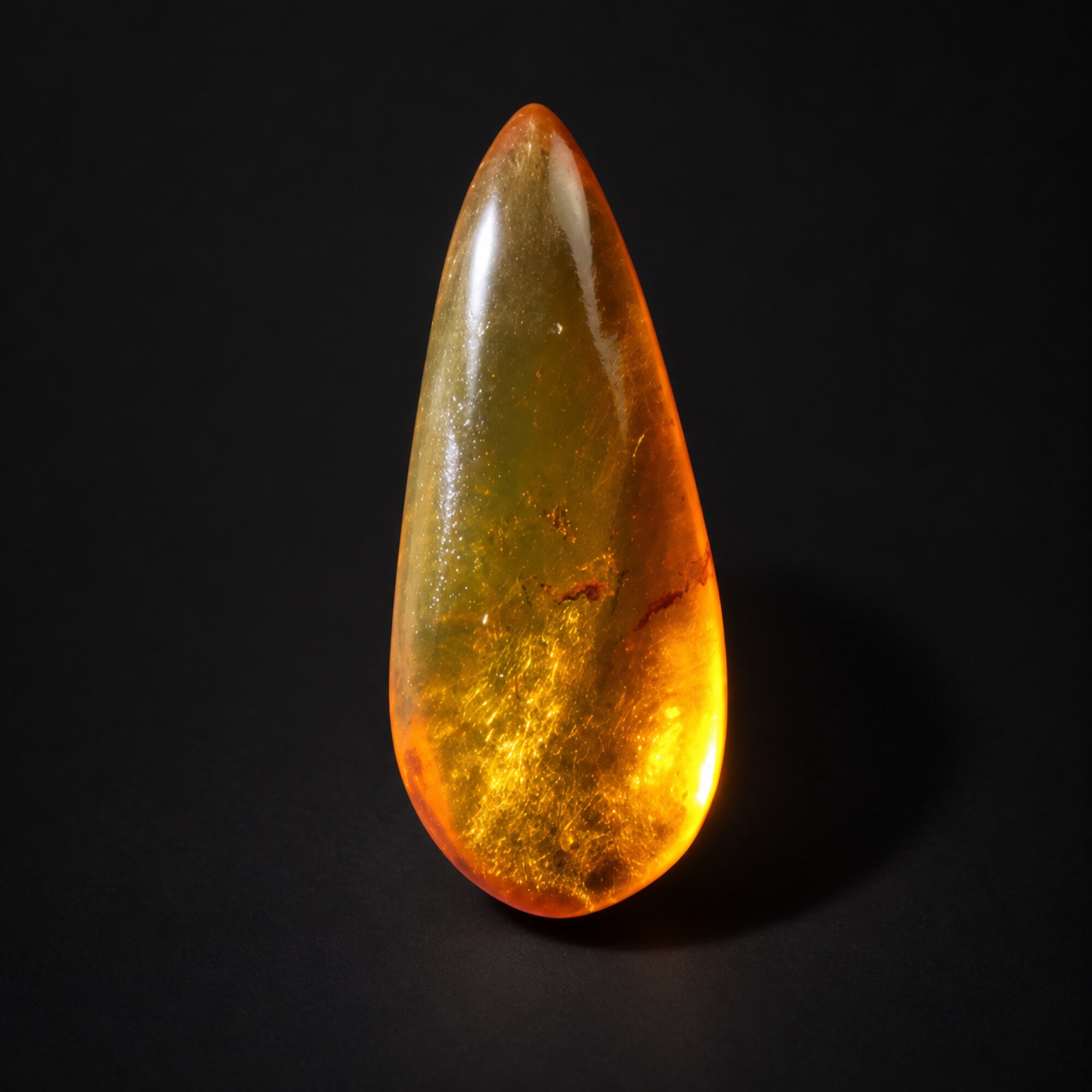 Natural orange green polished Dominican amber – photo 4
