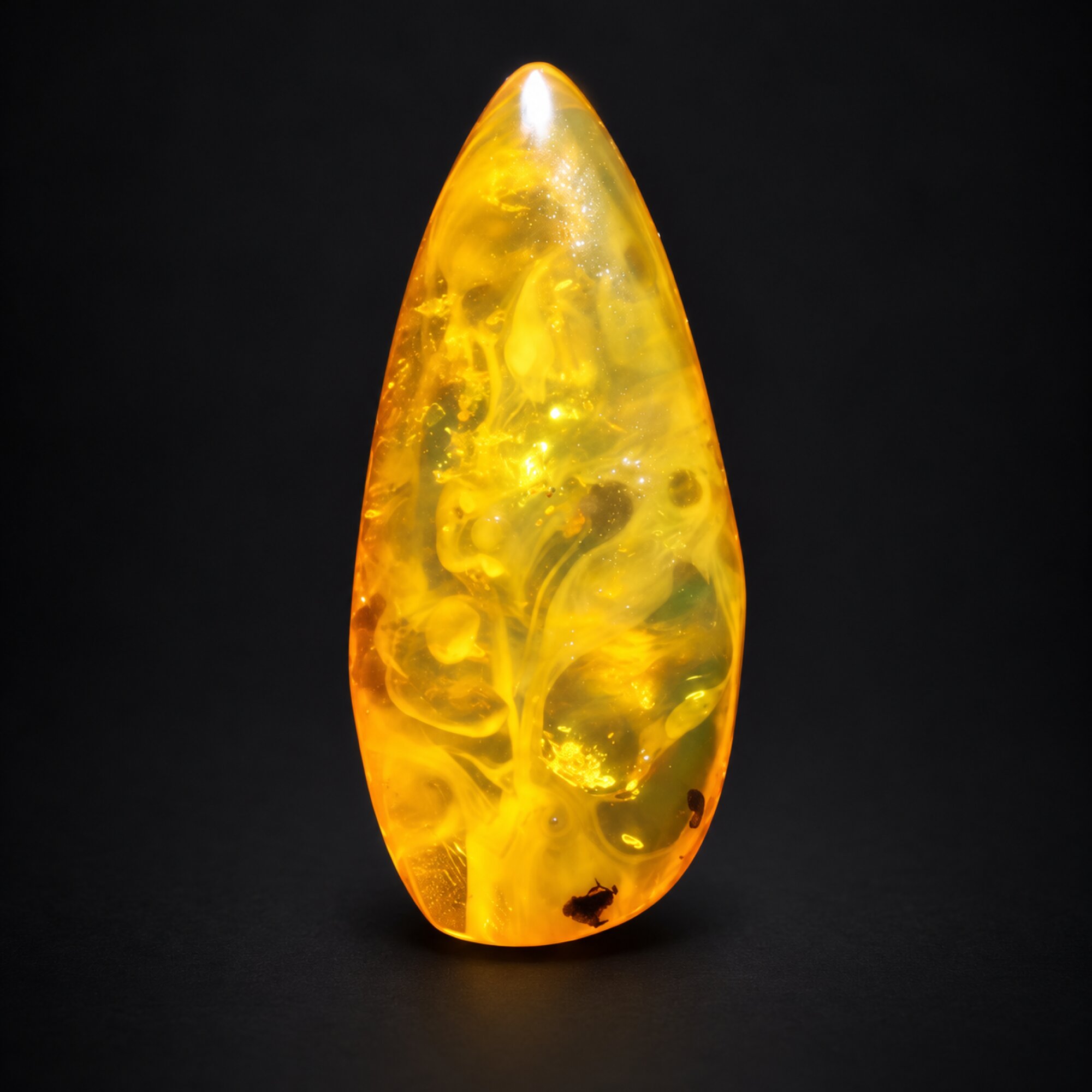Natural yellow green polished Dominican amber – photo 10