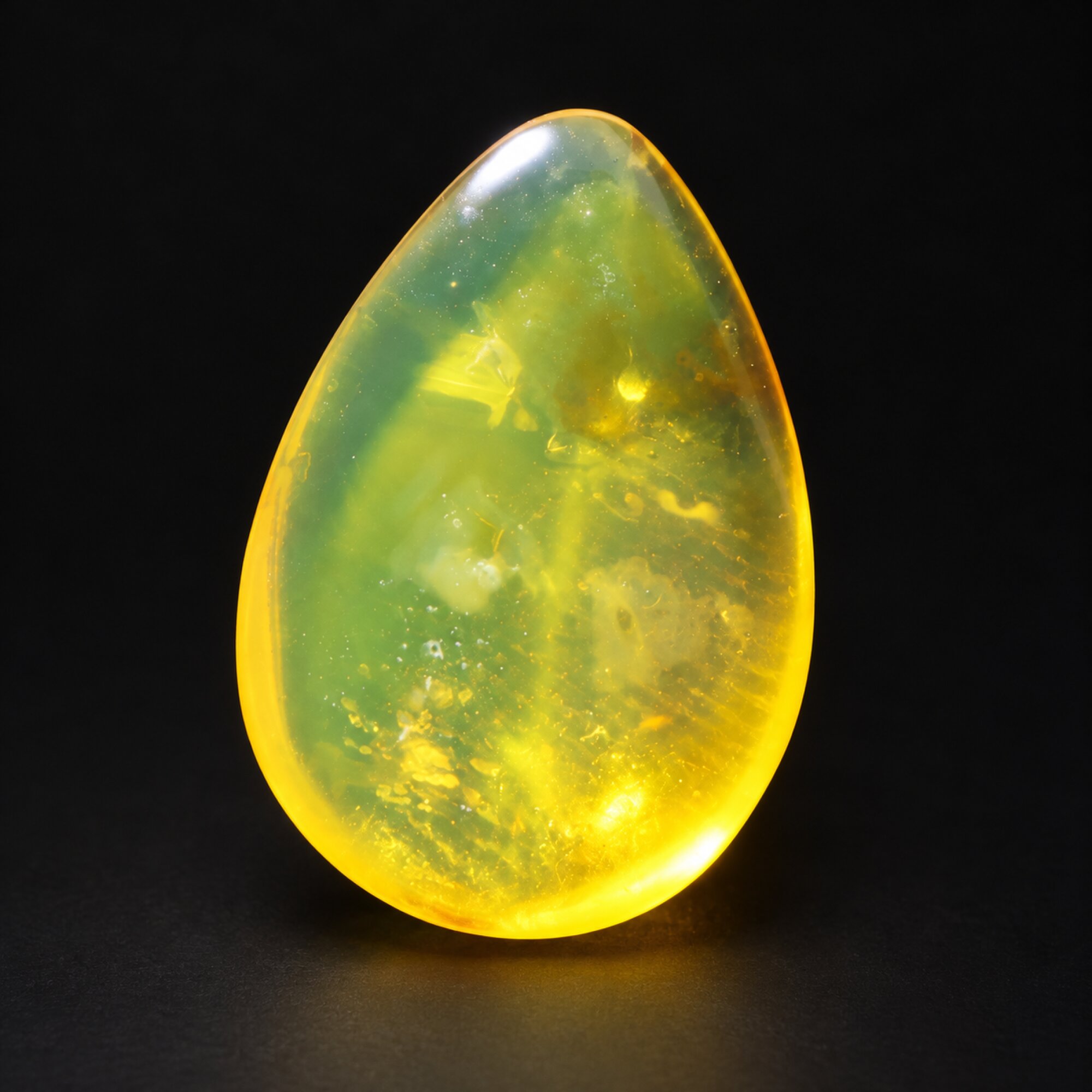 Natural yellow green polished Dominican amber – photo 4