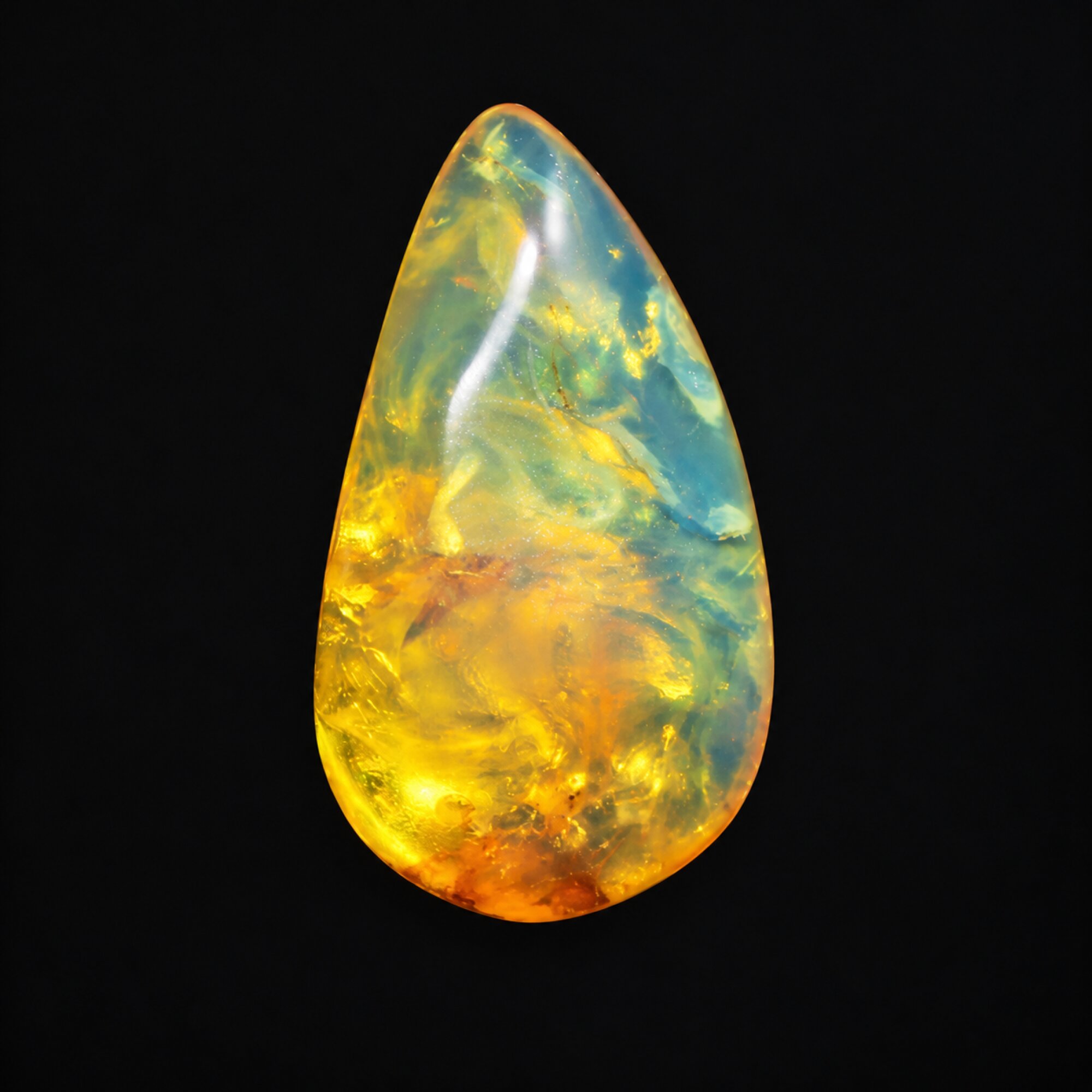 Natural yellow blue polished Dominican amber – photo 2