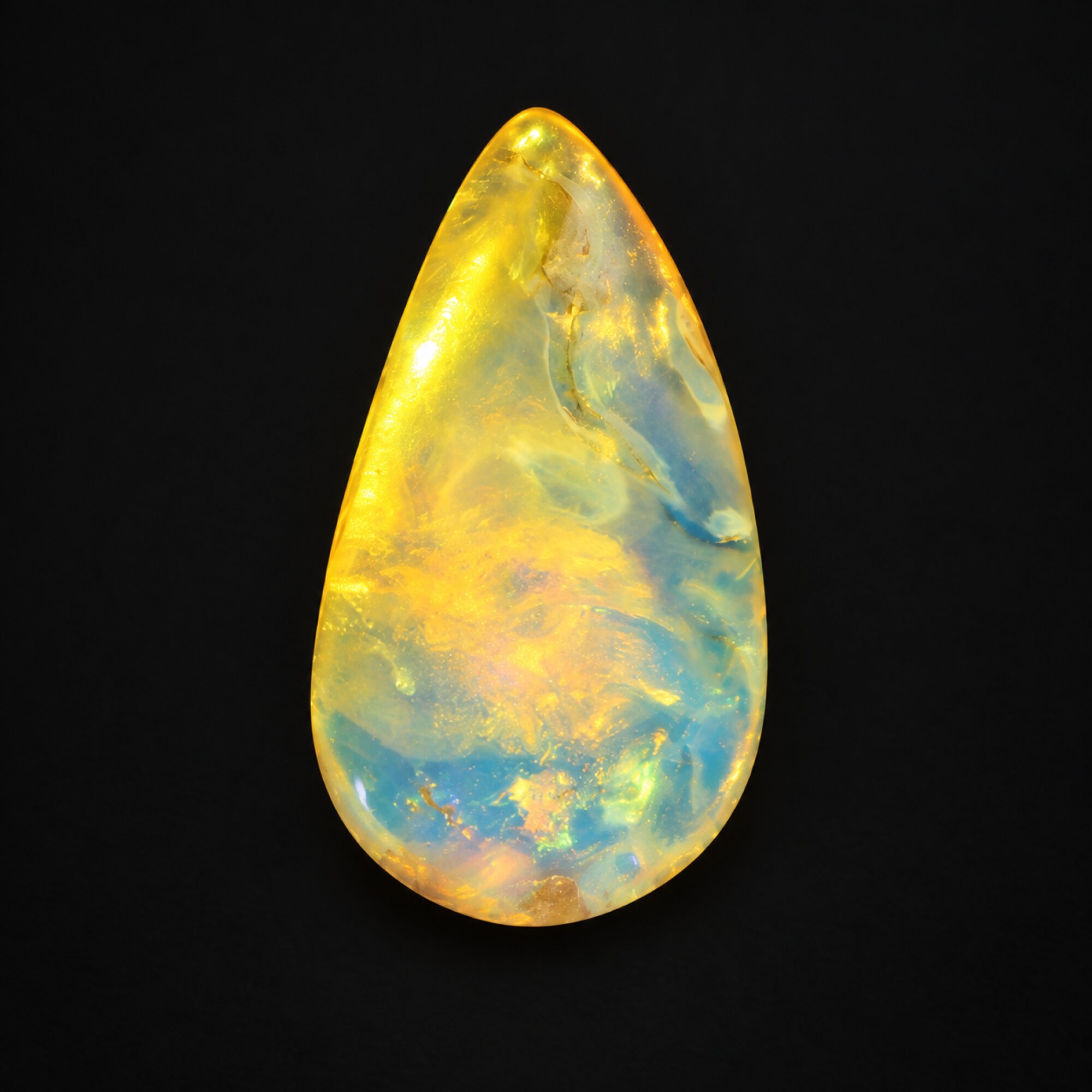 Natural yellow blue polished Dominican amber – photo 4