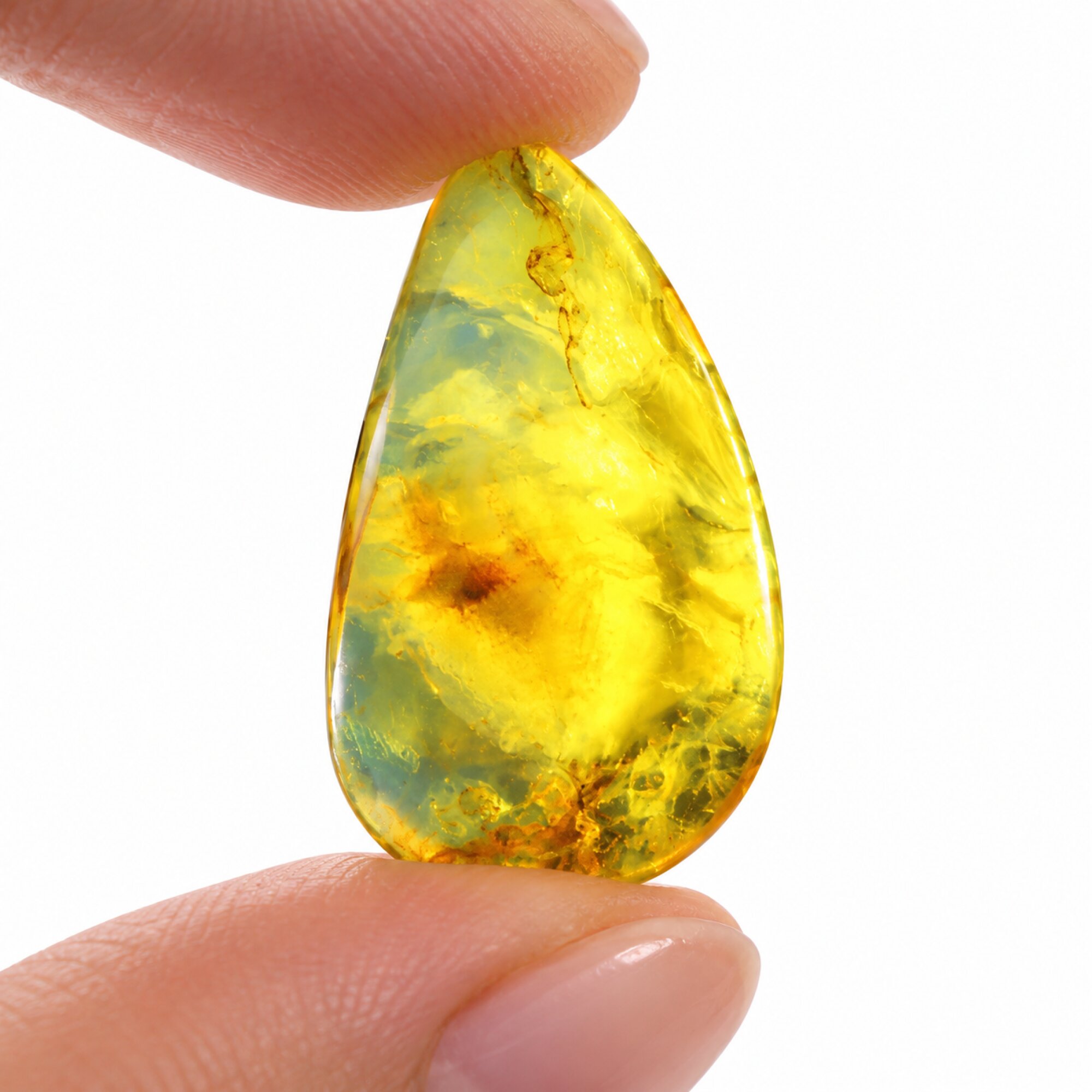 Natural yellow blue polished Dominican amber – photo 9