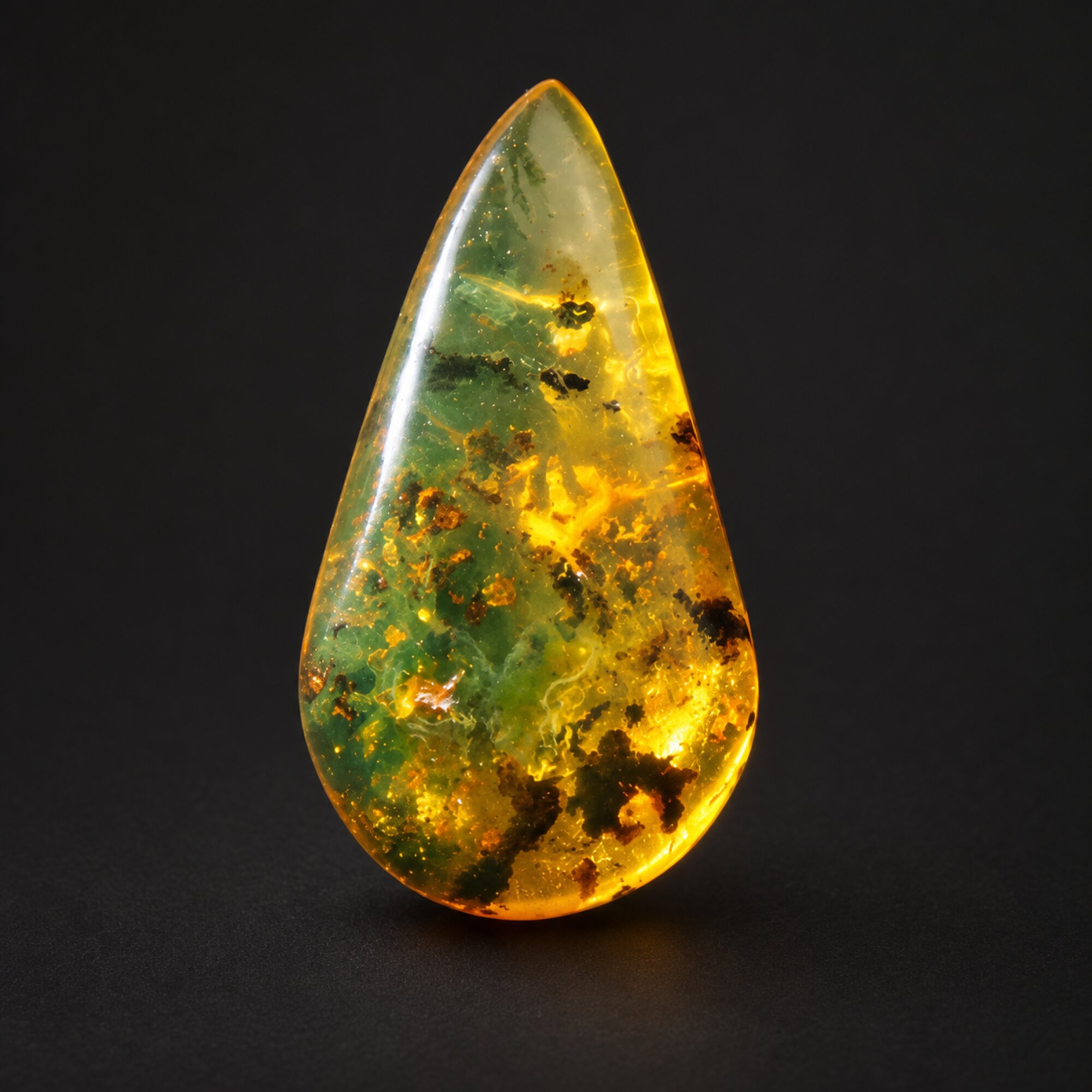 Handcrafted green blue polished Dominican amber – photo 2