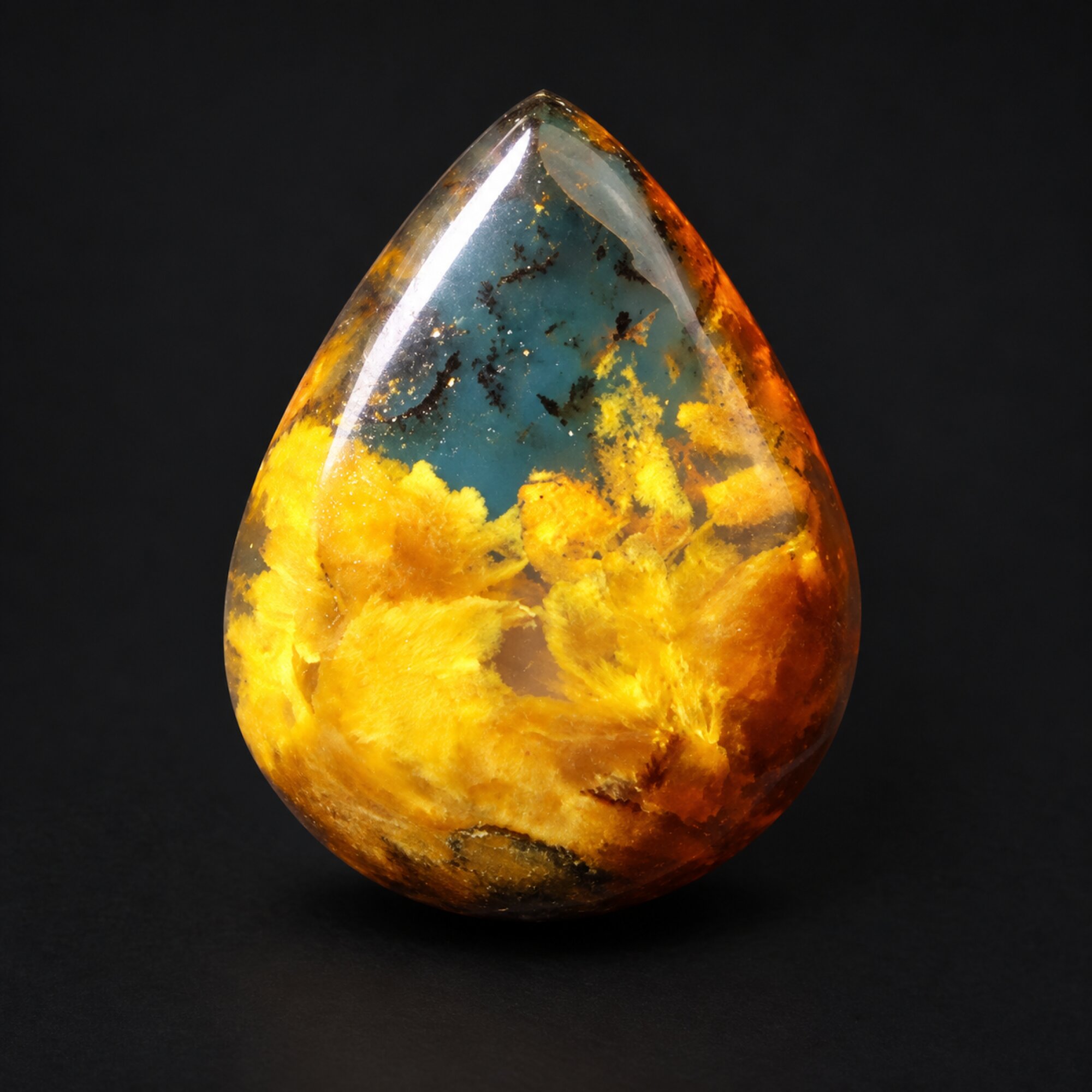 Pure natural deep blue polished Dominican amber – photo 7