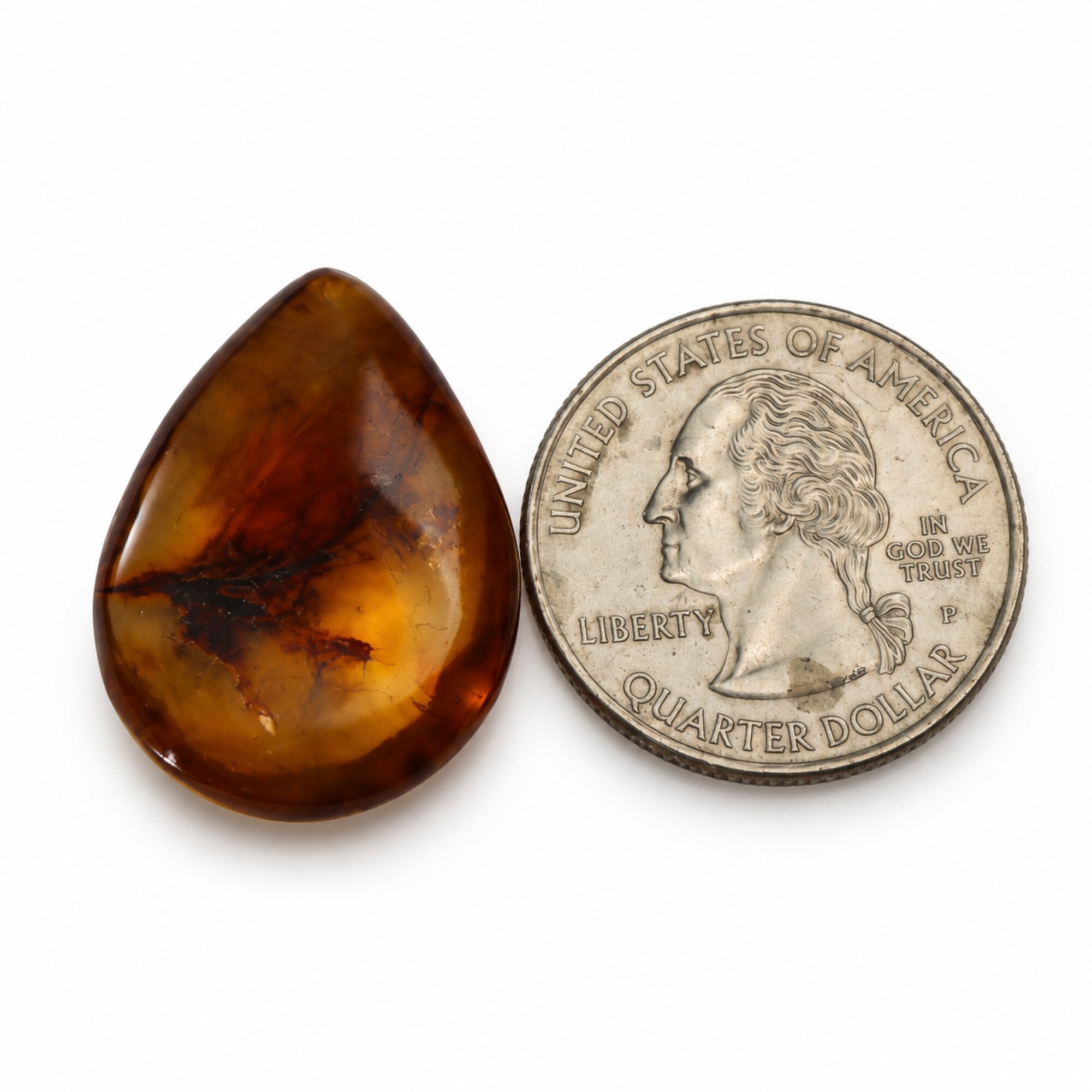 Pure natural orange green polished Dominican amber – photo 2