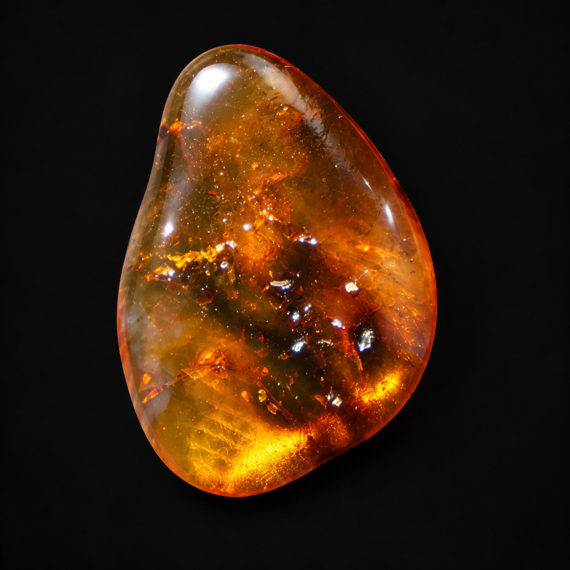 Natural yellow red polished Dominican amber – photo 3