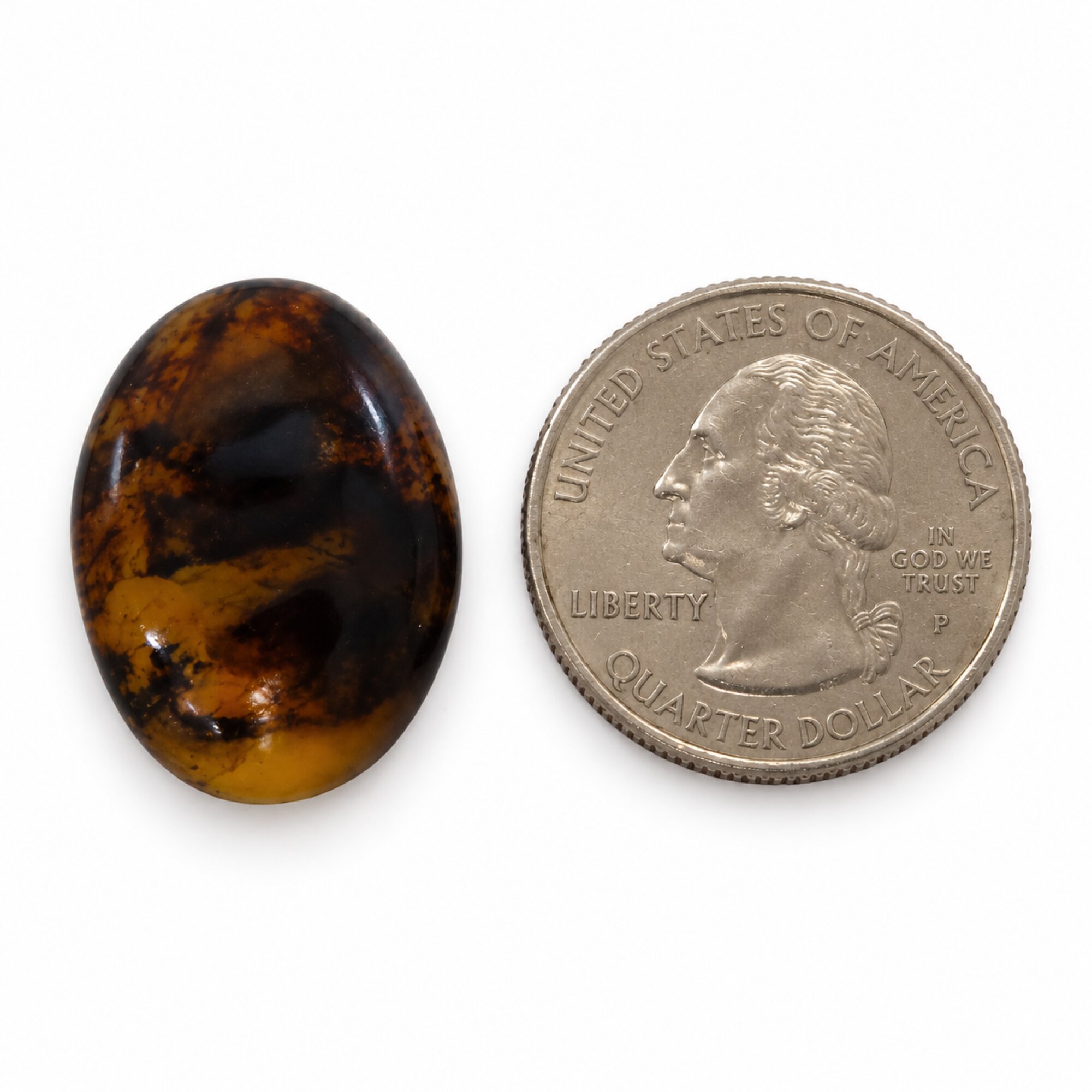 Natural deep bkue Dominican amber cabochon – photo 6