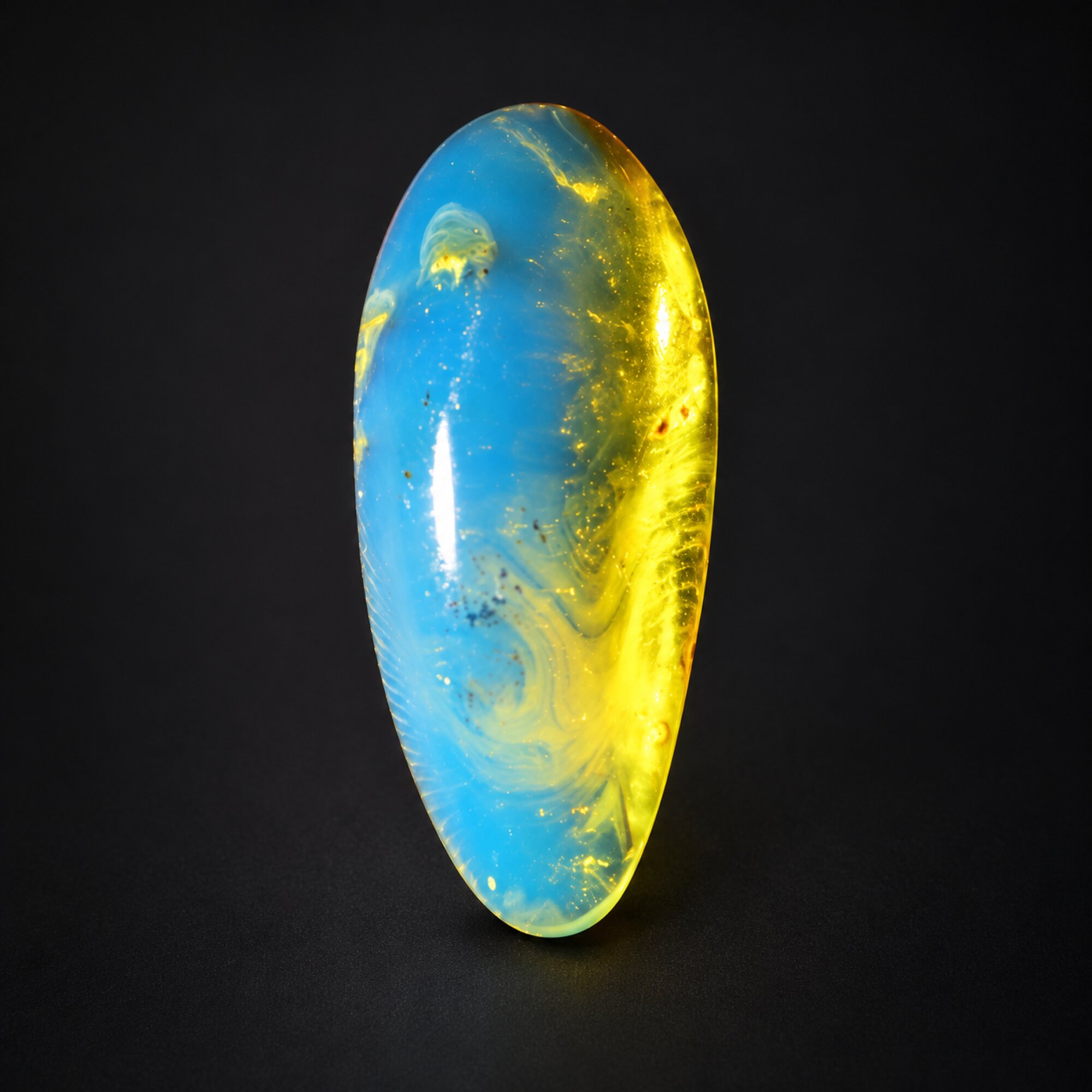 Genuine sky blue Dominican amber cabochon – photo 2