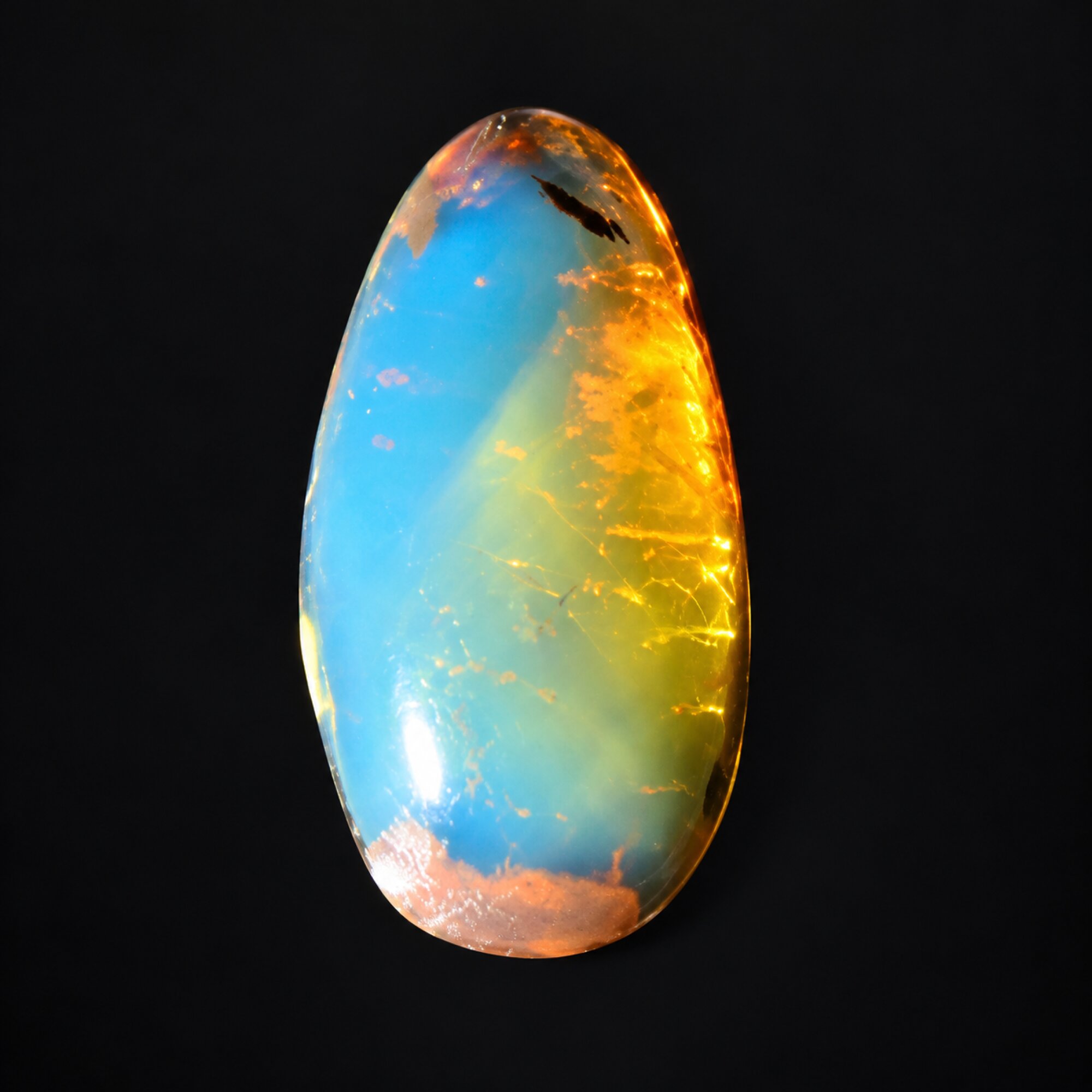 Genuine sky blue Dominican amber cabochon – photo 2