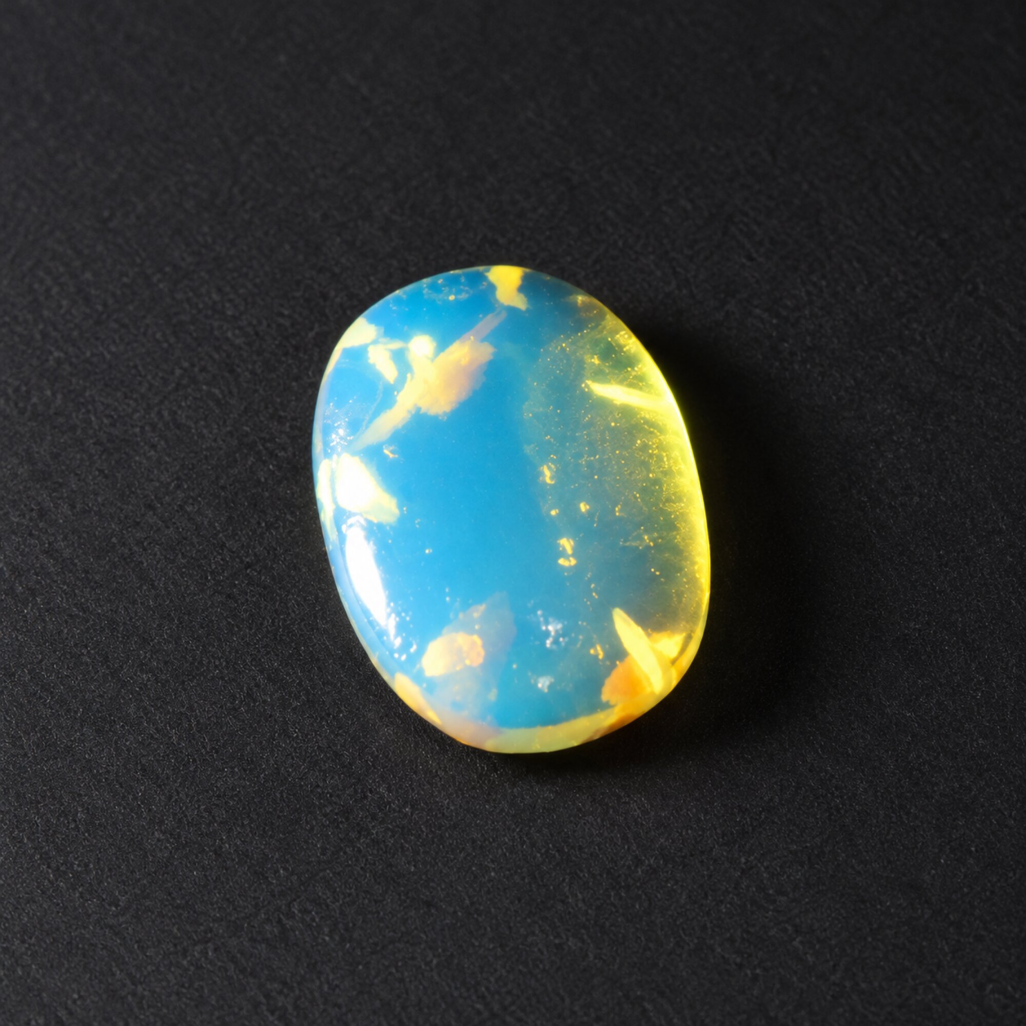 Natural sky blue Dominican amber cabochon – photo 6
