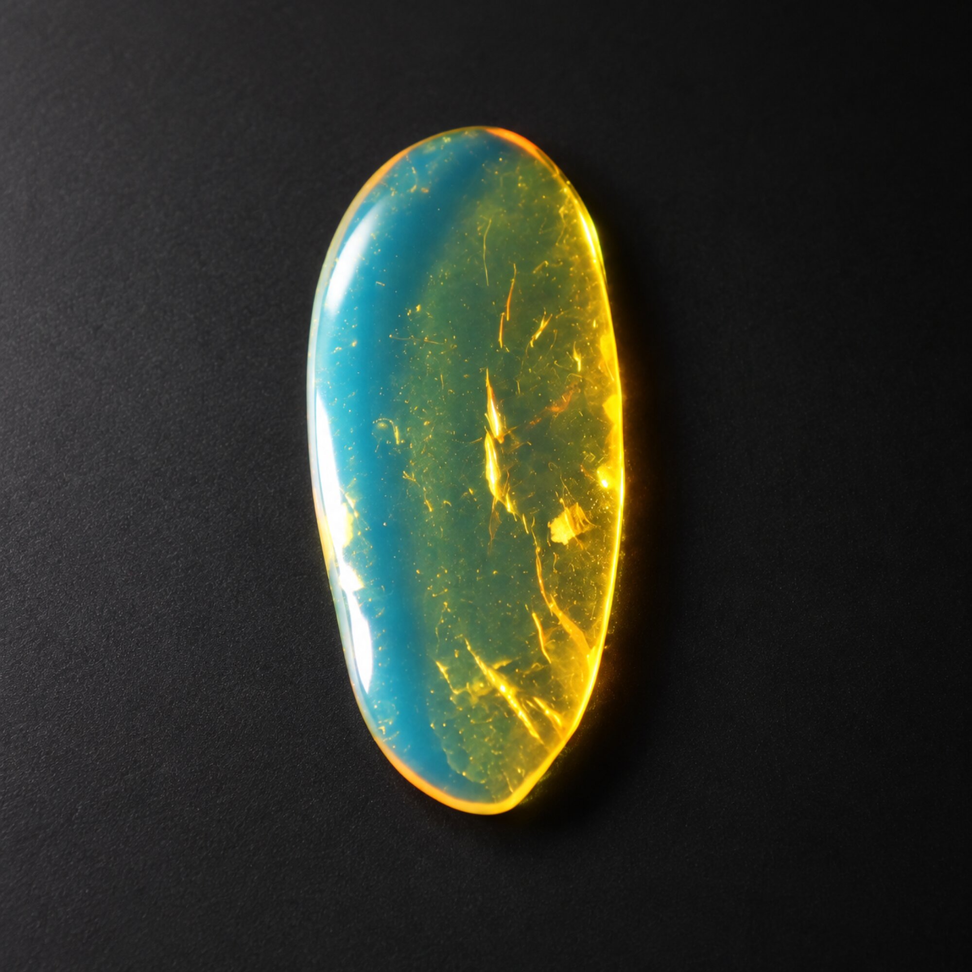 Untreated sky blue Dominican amber cabochon