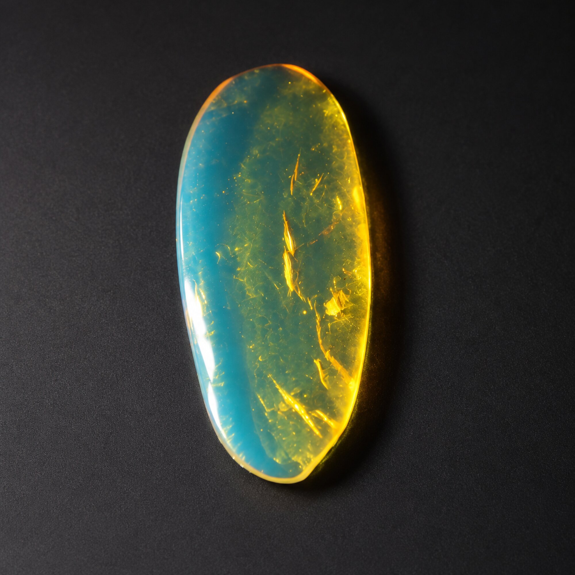 Untreated sky blue Dominican amber cabochon – photo 8