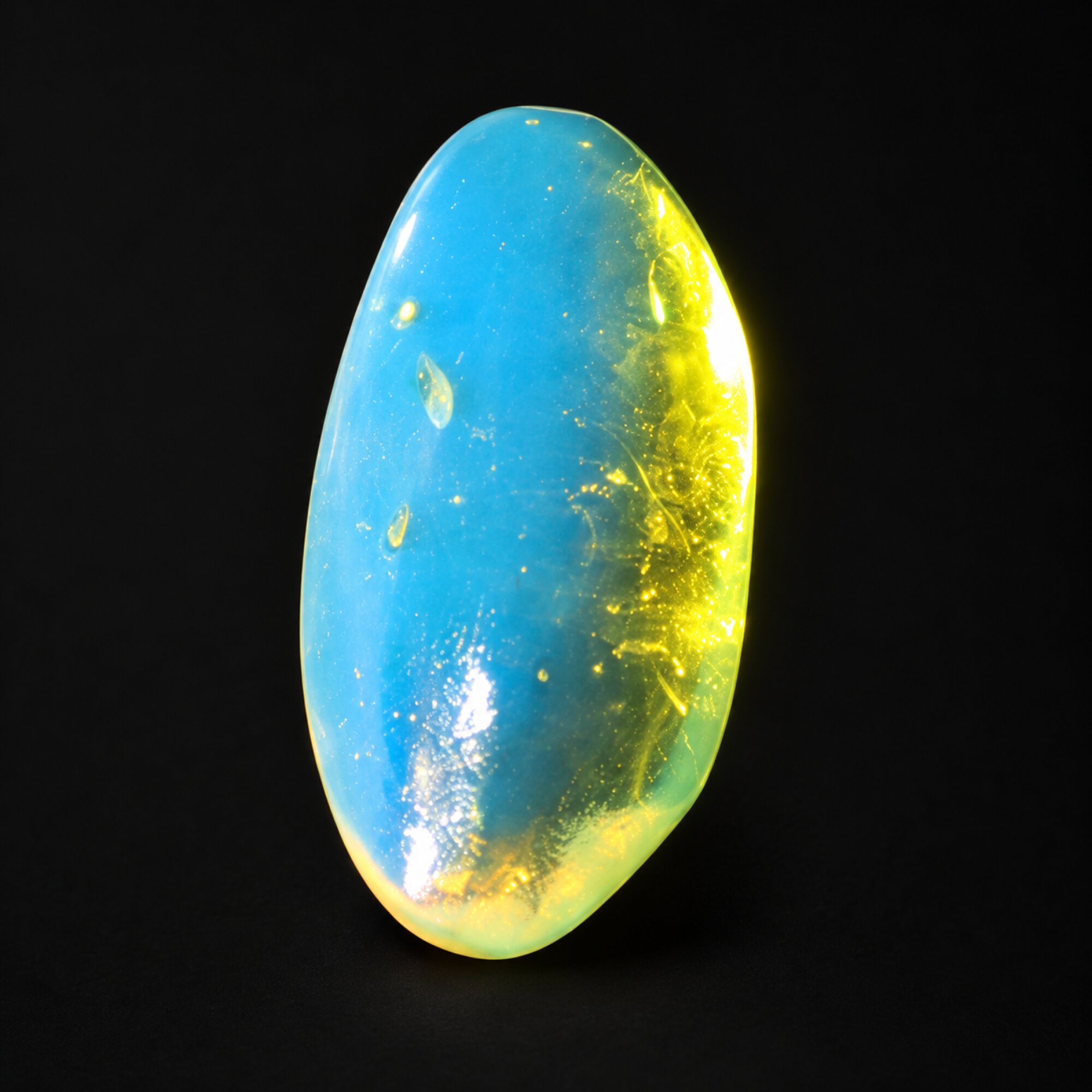 Untreated sky blue Dominican amber cabochon – photo 4