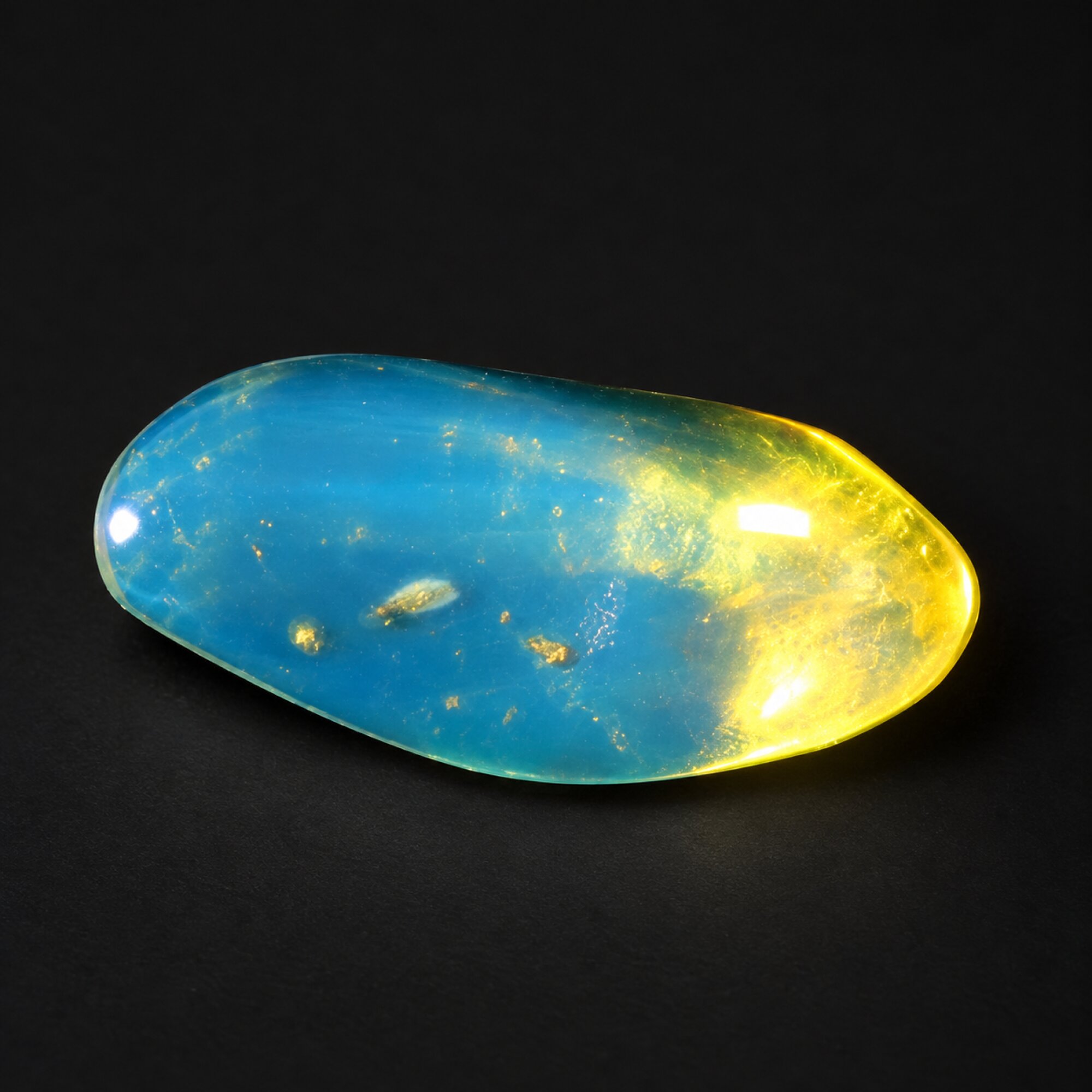 Untreated sky blue Dominican amber cabochon – photo 5