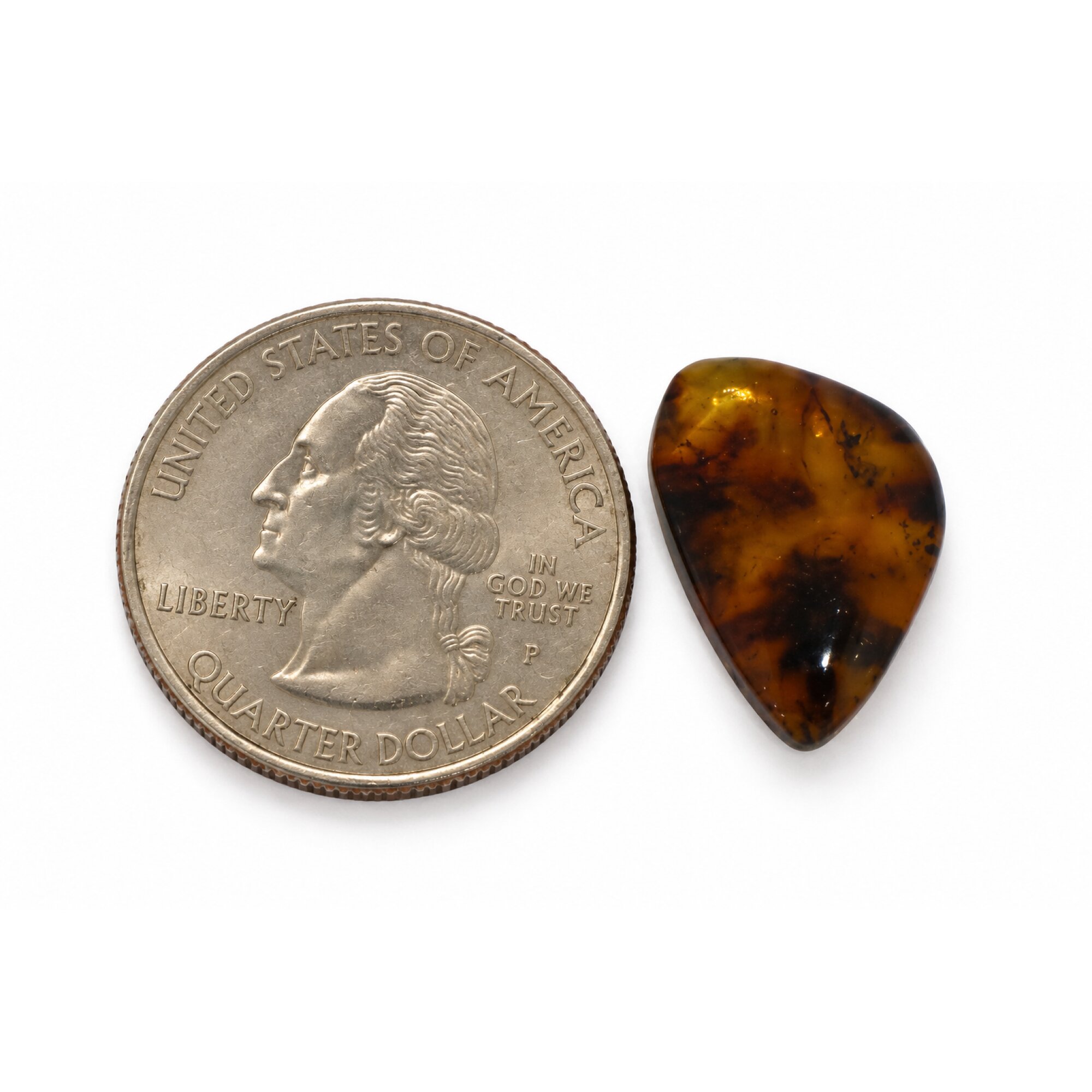 Nature created orange blue Dominican amber cabochon – photo 4