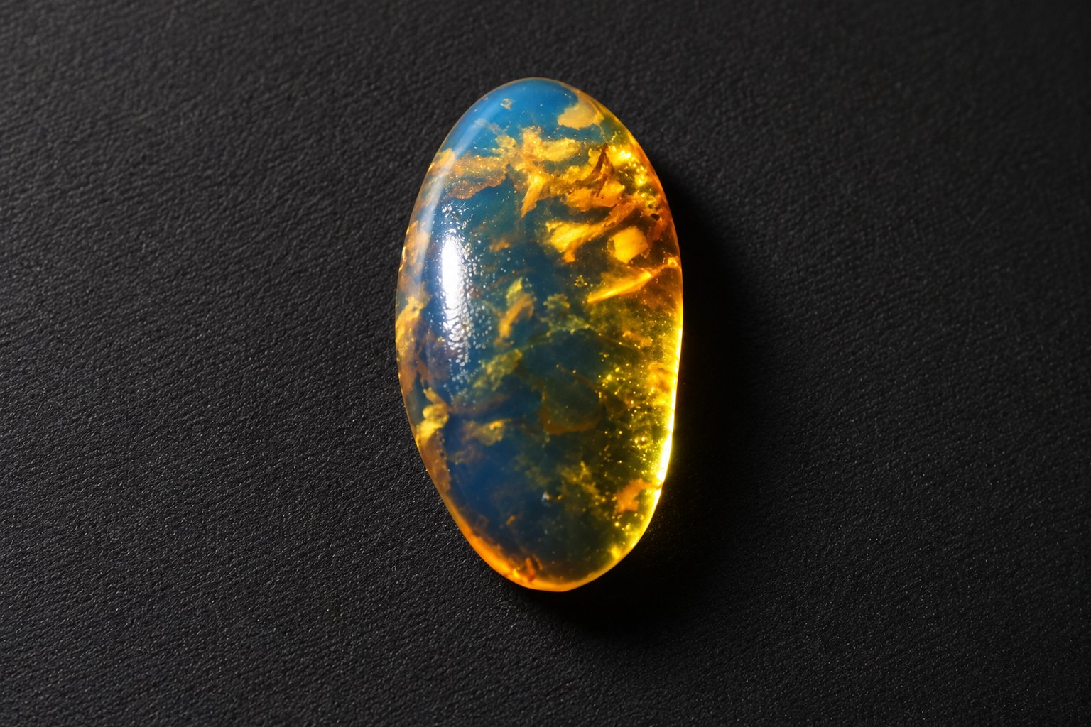 Authentic sky blue Dominican amber cabochon – photo 9