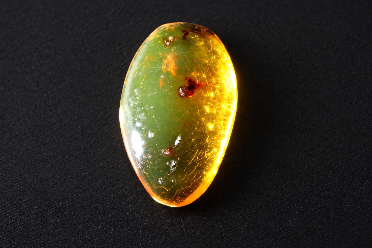 Authentic deep green Dominican amber cabochon – photo 4