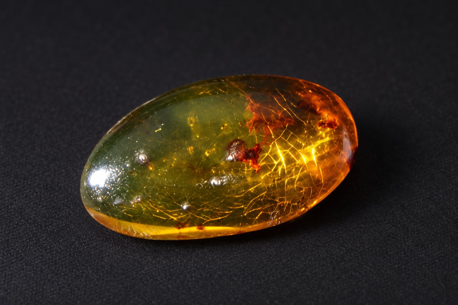 Authentic deep green Dominican amber cabochon – photo 8