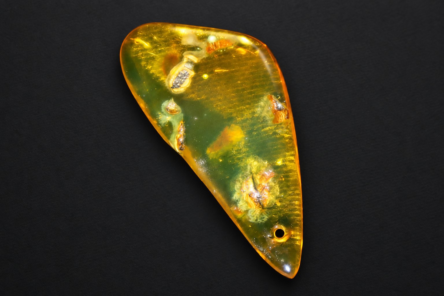 Genuine orange green polished Dominican amber – photo 6