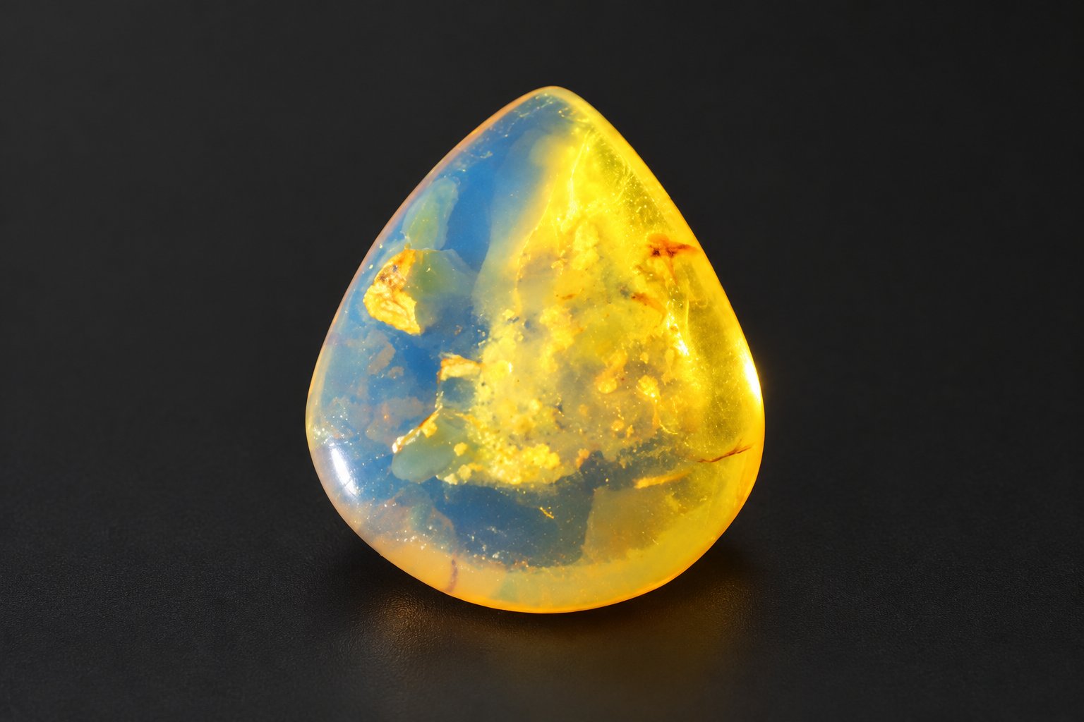 Genuine yellow blue polished Dominican amber – photo 8