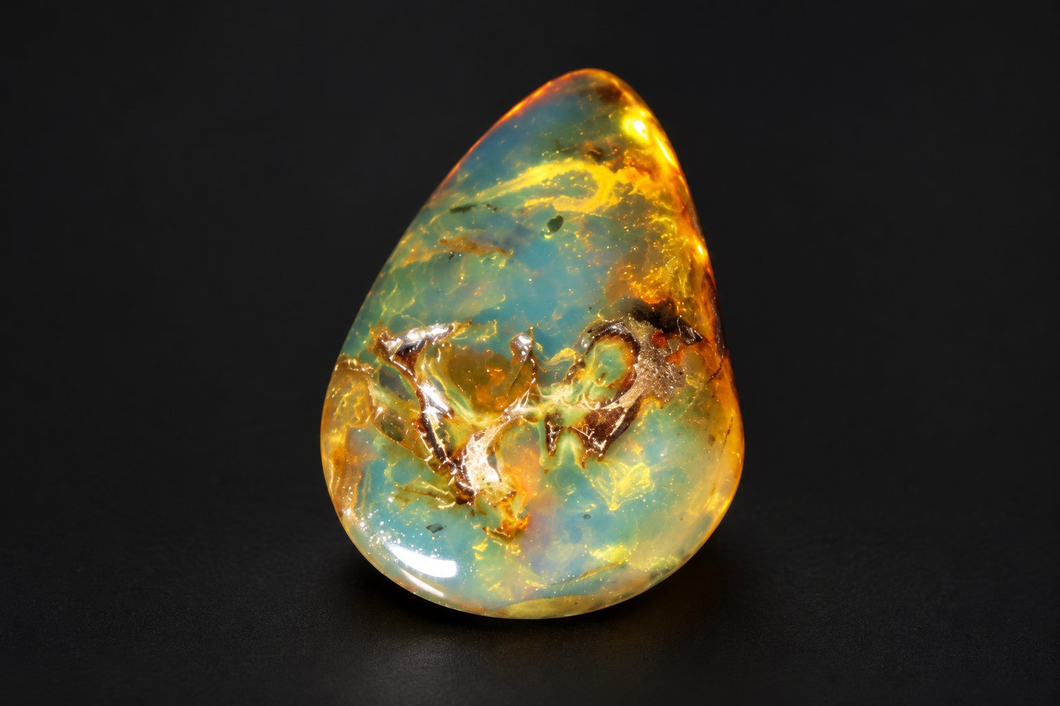 Authentic dark blue polished Dominican amber – photo 8