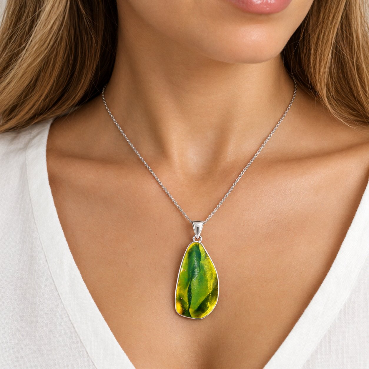 True caribbean green yellow polished Dominican amber – photo 7