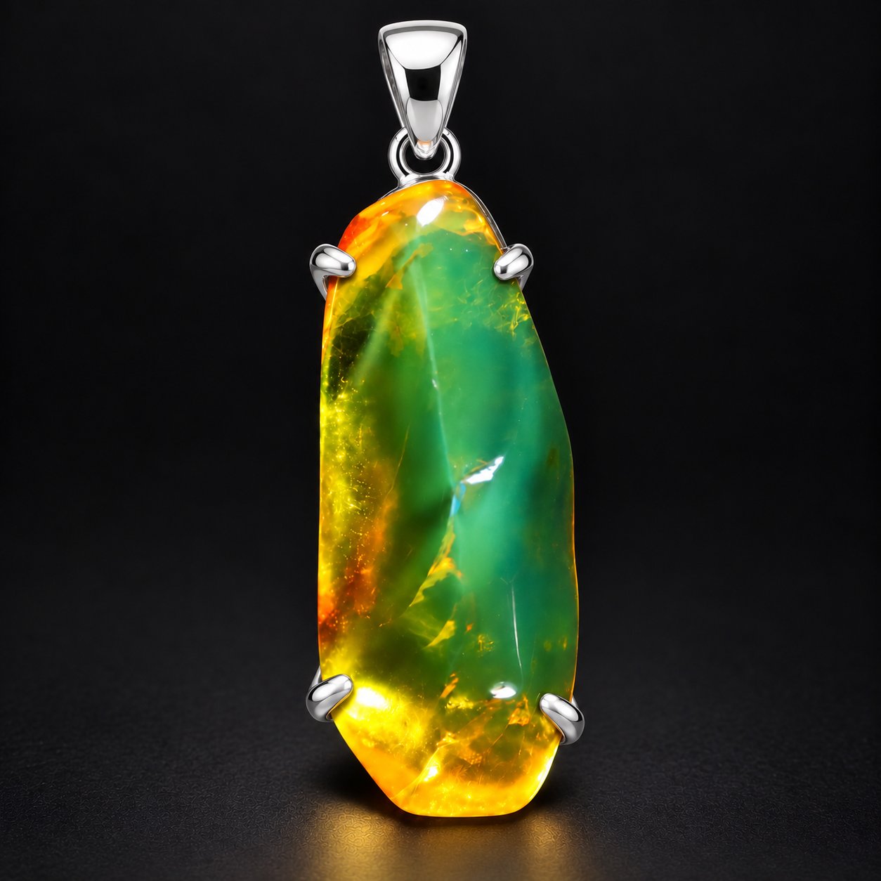 True caribbean deep green polished Dominican amber – photo 3