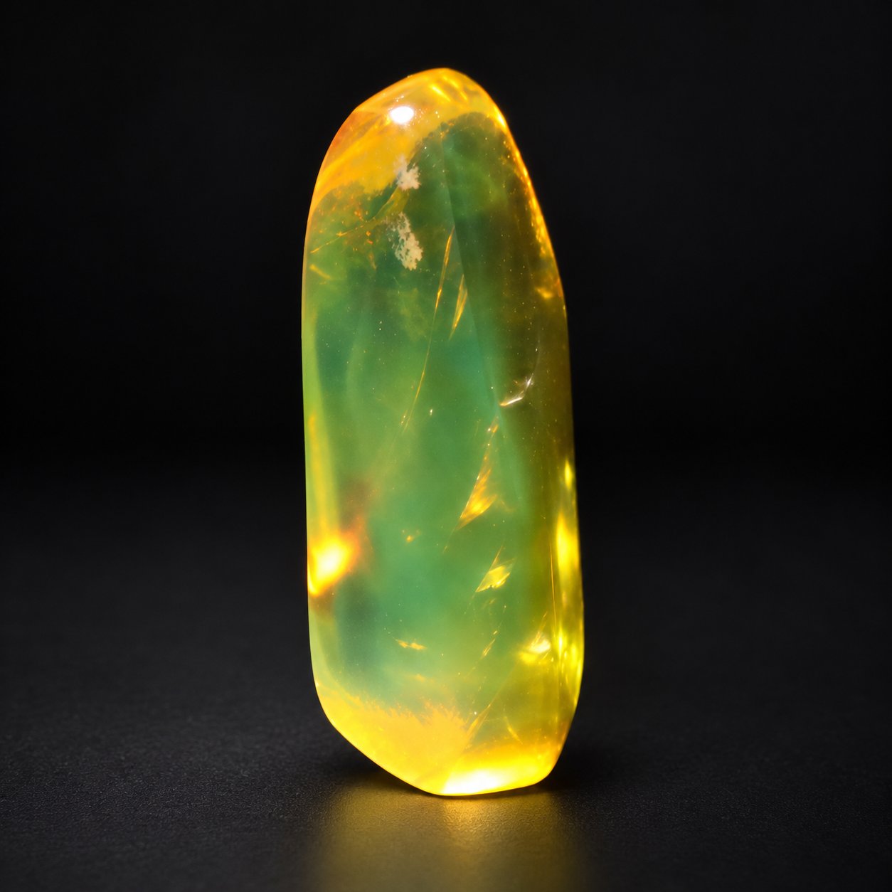 True caribbean deep green polished Dominican amber – photo 12