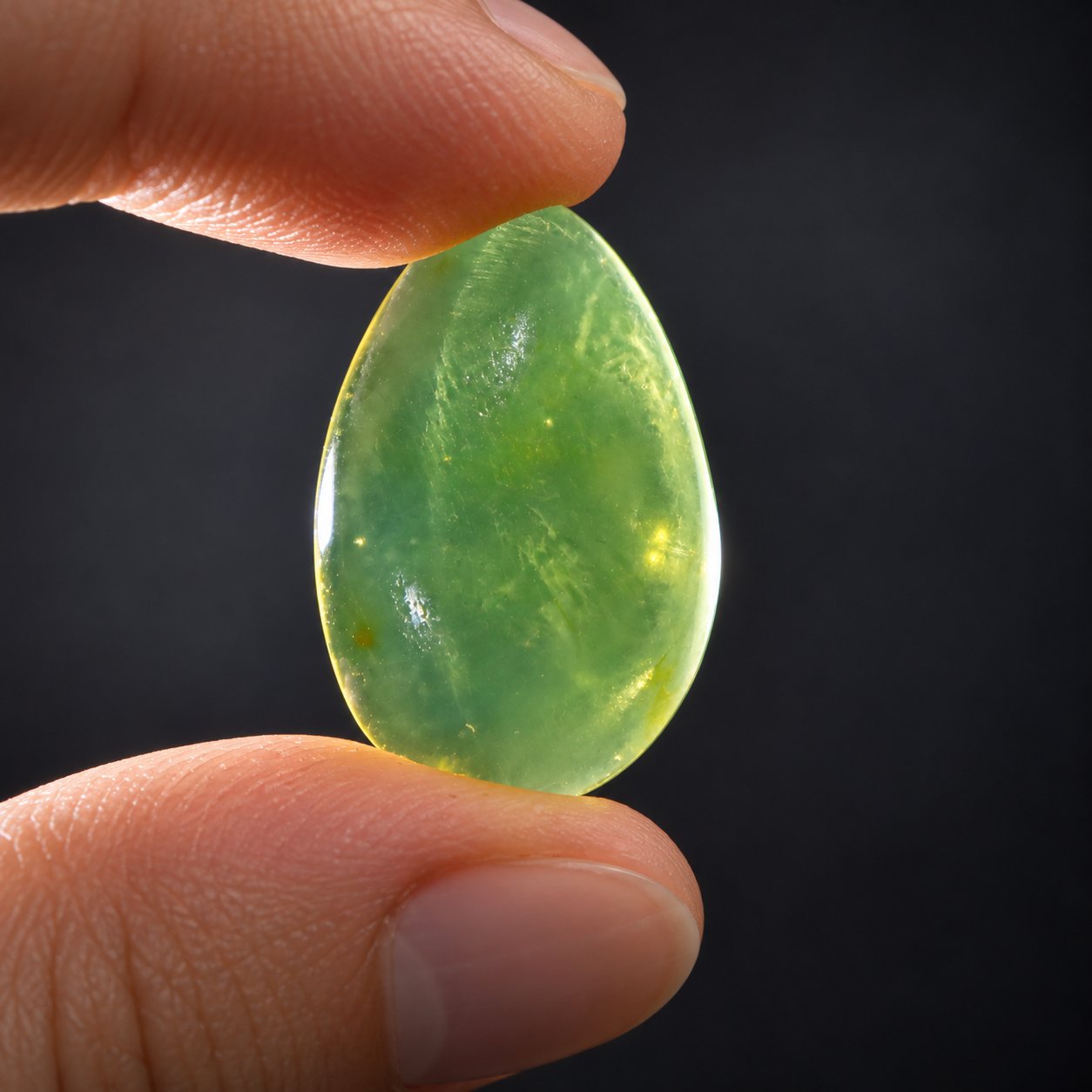 Genuine yellow green polished Dominican amber – photo 6
