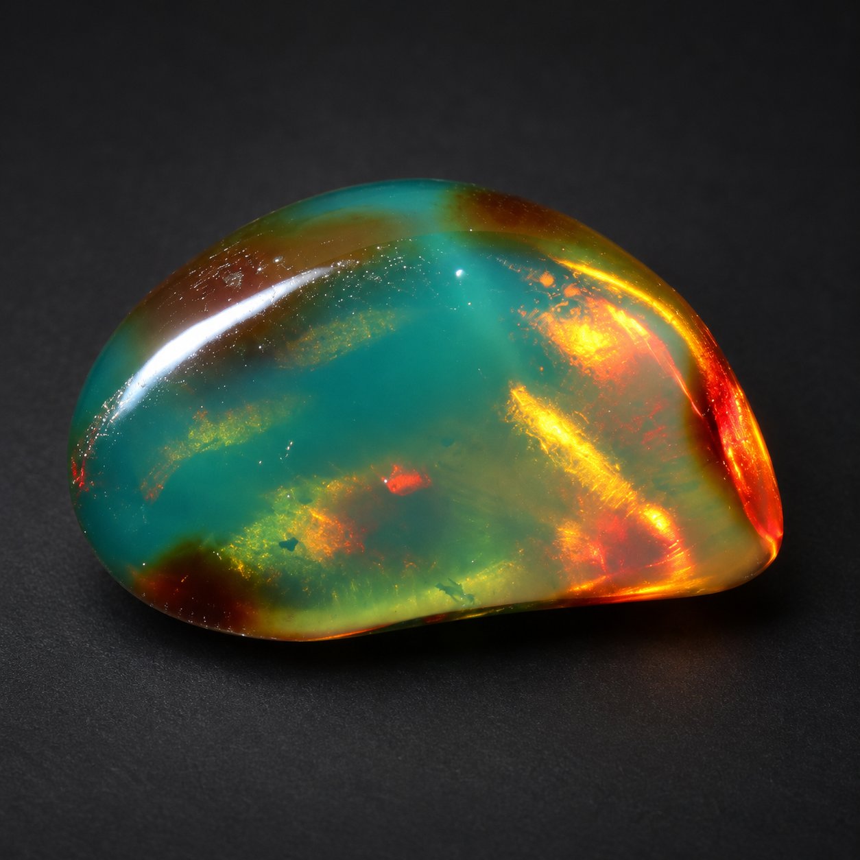Genuine deep blue polished Dominican amber 30mm – photo 14