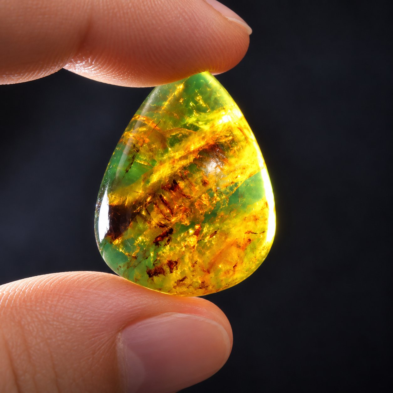 Genuine pink blue polished Dominican amber 28mm – photo 8
