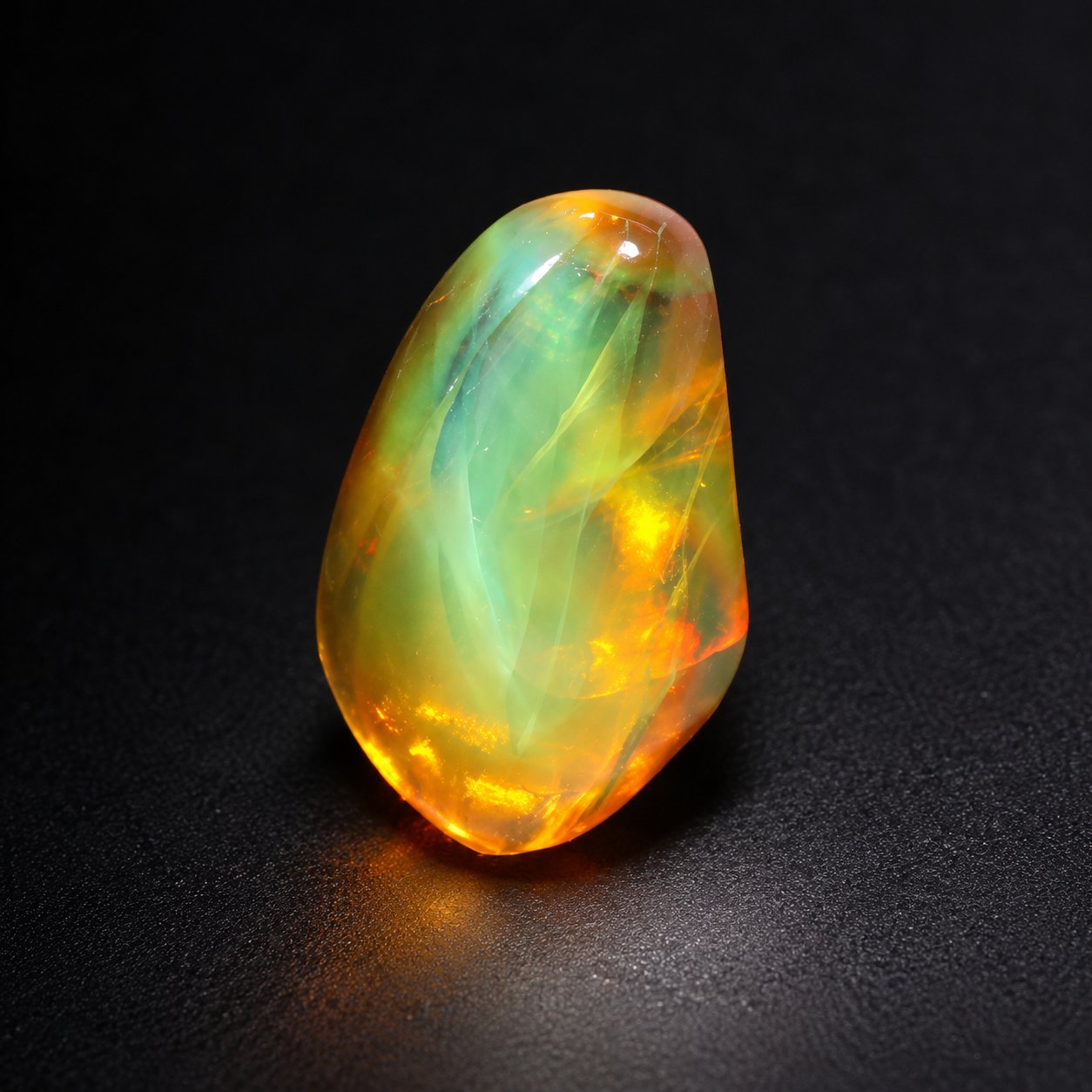 Authentic yellow green polished Dominican amber 25mm – photo 7