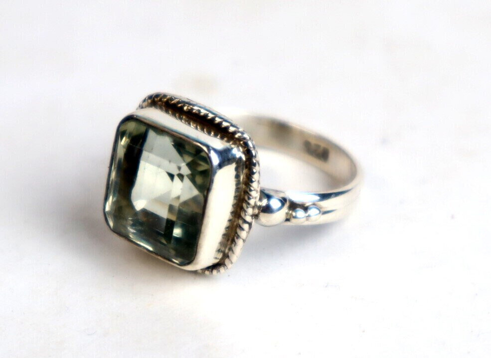 Clear White Tourmaline .925 Sterling Silver Ring #6.5 free resizing – photo 9