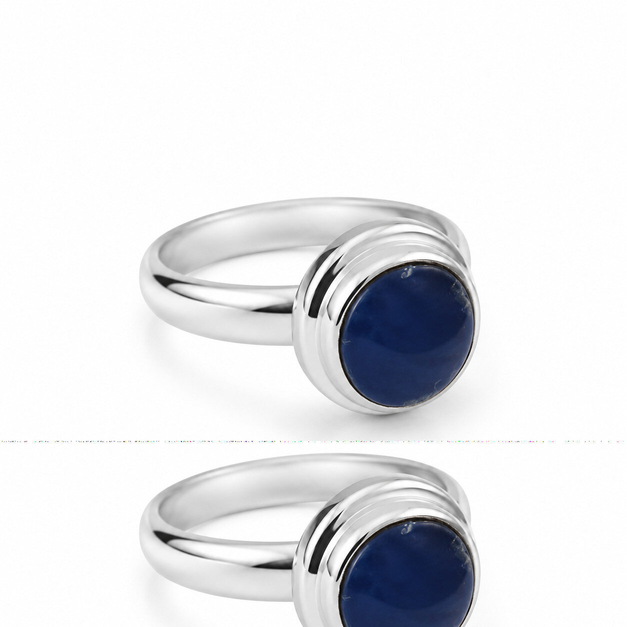 Rare Quality Blue Lapis Lazuli 925 Sterling Silver Oval Ring US#8 – photo 3